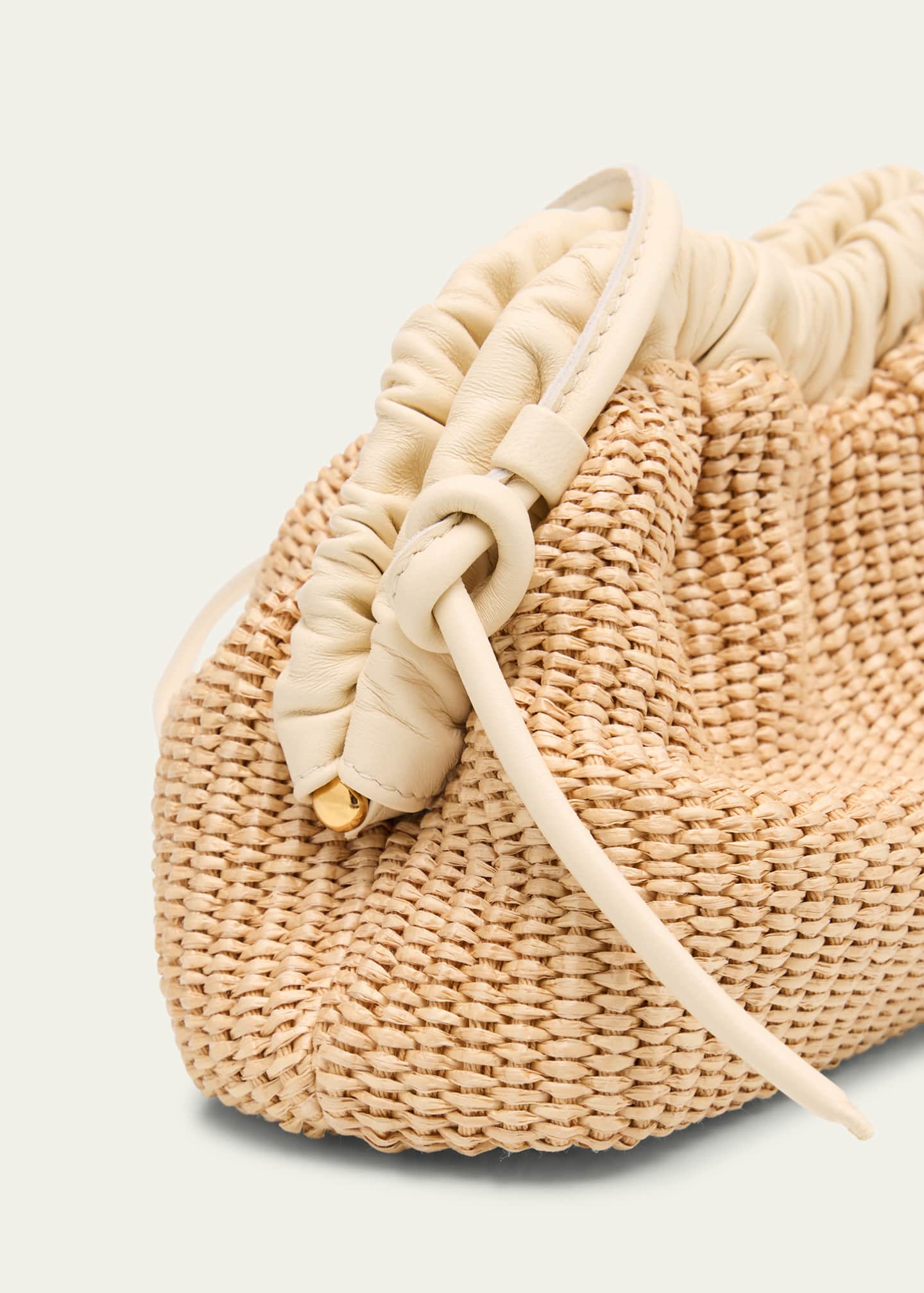Mansur Gavriel Cloud Mini Raffia Clutch Bag Image 6 of 6