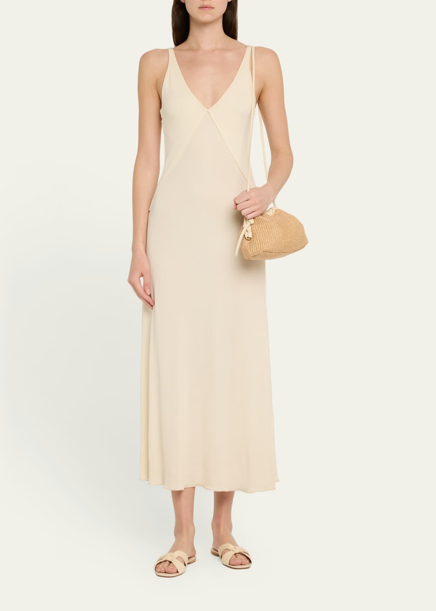 Mansur Gavriel Cloud Mini Raffia Clutch Bag Image 5 of 6