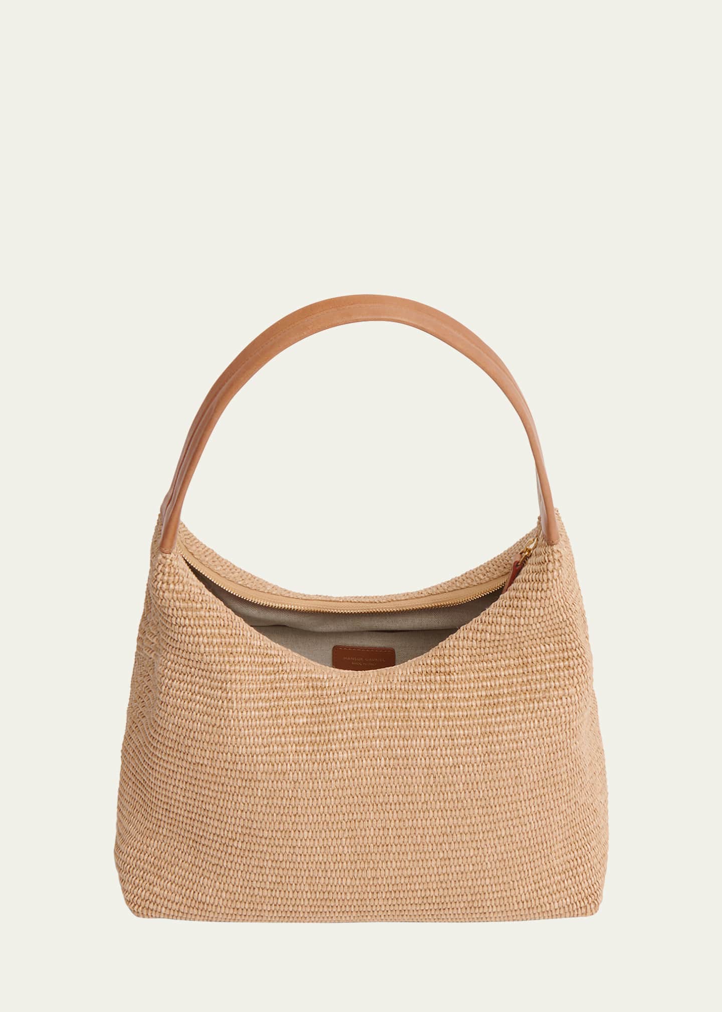 Mansur Gavriel Candy Zip Raffia Shoulder Bag Image 4 of 5