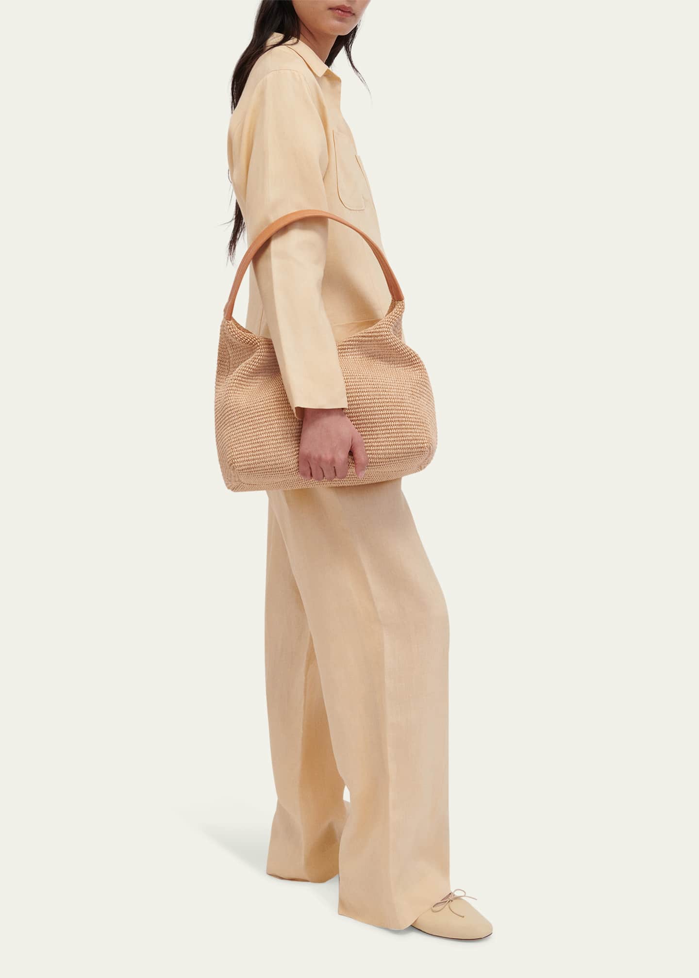 Mansur Gavriel Candy Zip Raffia Shoulder Bag Image 5 of 5