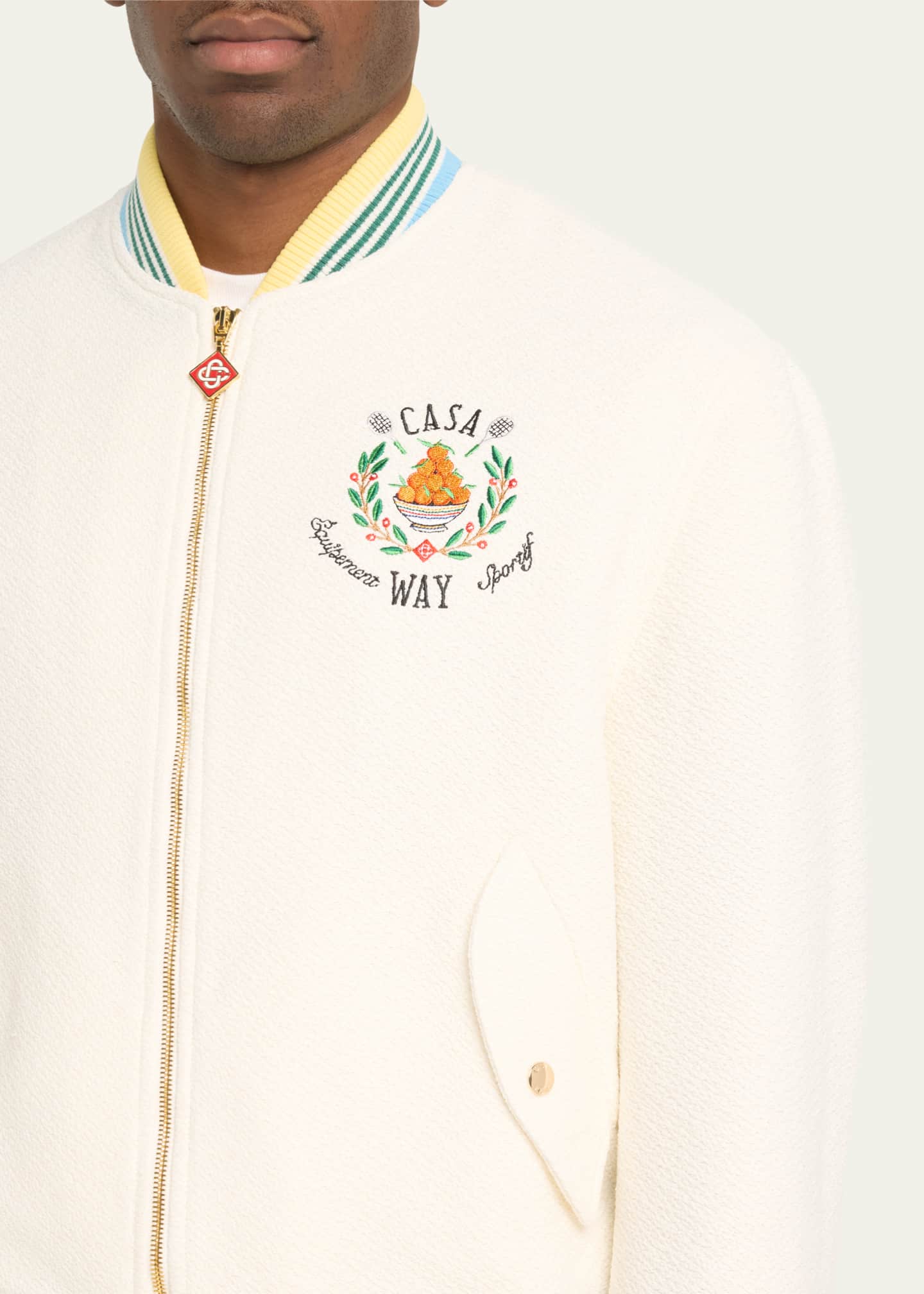 CASABLANCA Men's Textured Icon Bomber Jacket Bergdorf Goodman