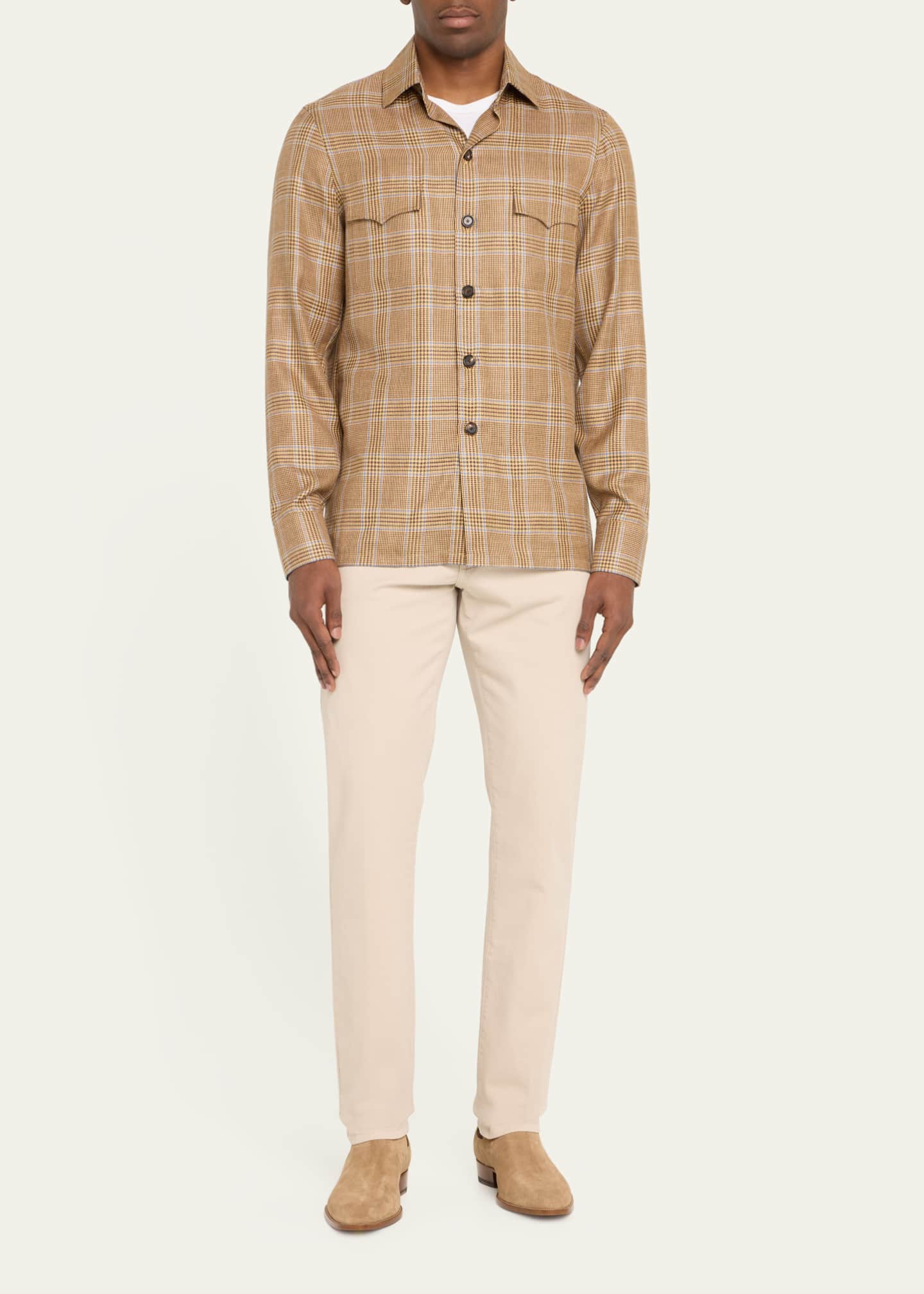 Cesare Attolini Men's Houndstooth Check Overshirt Image 2 of 5