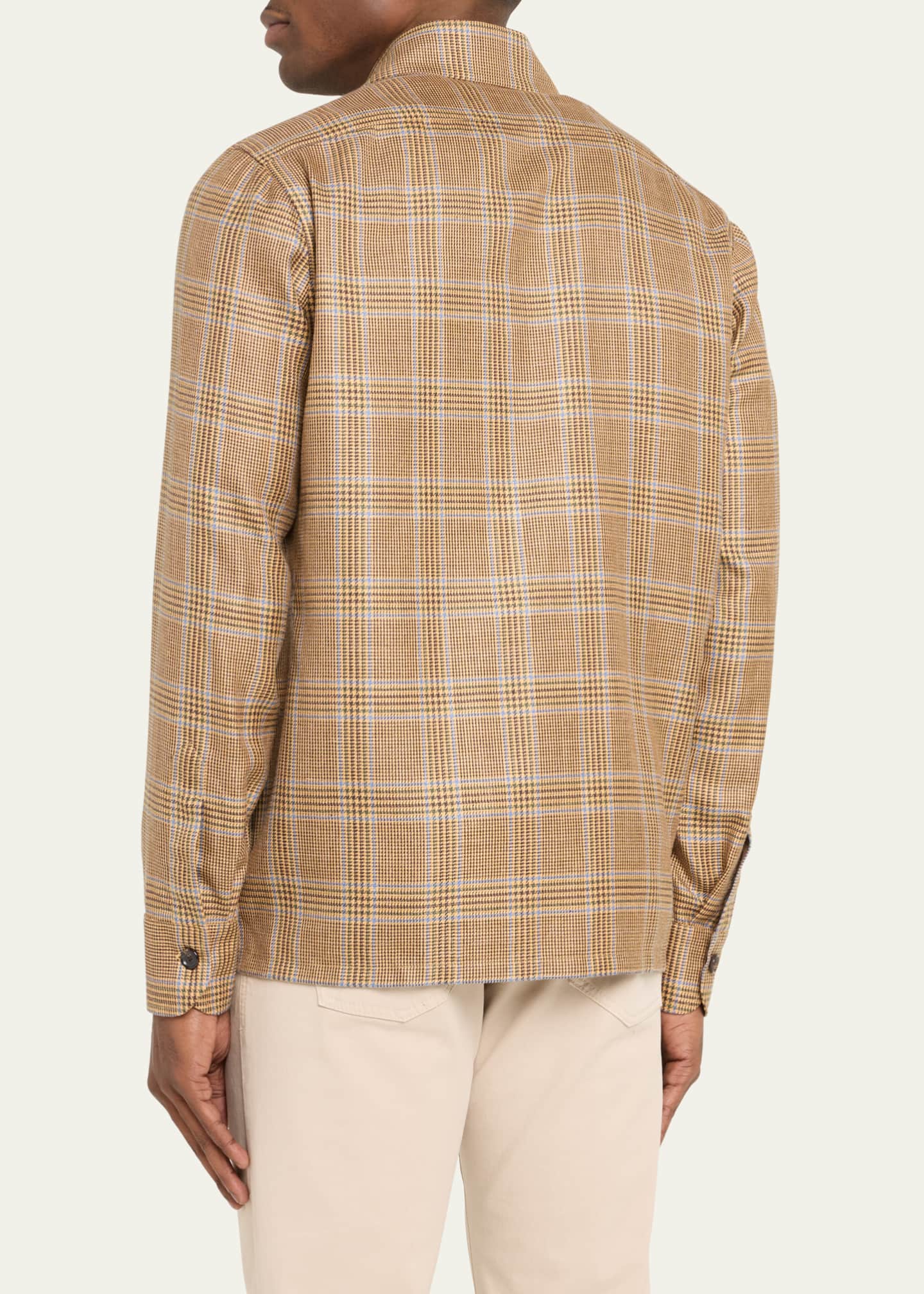 Cesare Attolini Men's Houndstooth Check Overshirt Image 3 of 5