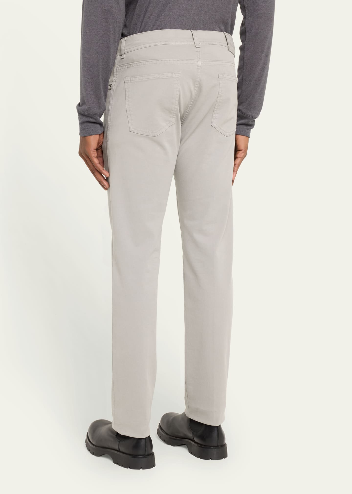Cesare Attolini Men's Cotton-Stretch Slim 5-Pocket Pants Image 3 of 5