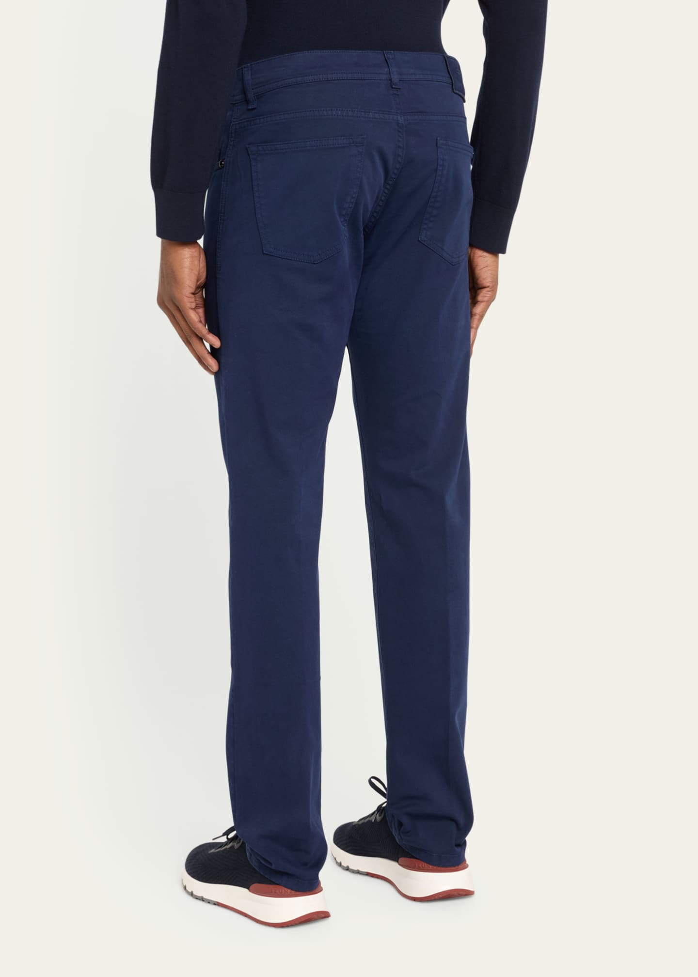 Cesare Attolini Men's Cotton-Stretch Slim 5-Pocket Pants Image 3 of 5