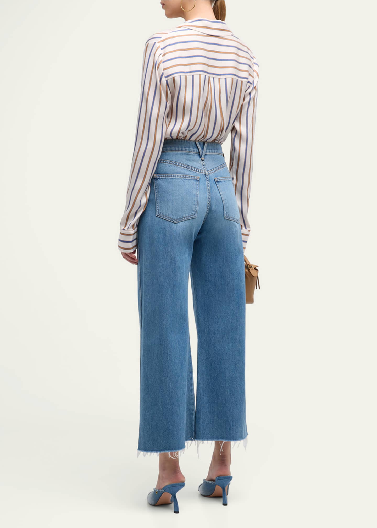 Veronica Beard Taylor Cropped High Rise Wide-Leg Jeans Image 3 of 5
