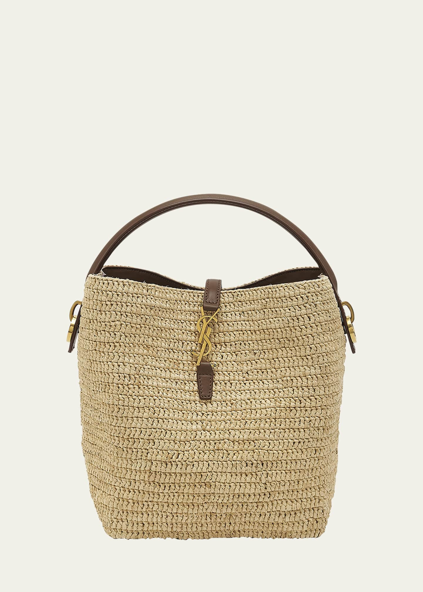 Saint Laurent Le 37 Raffia Bucket Bag - Bergdorf Goodman