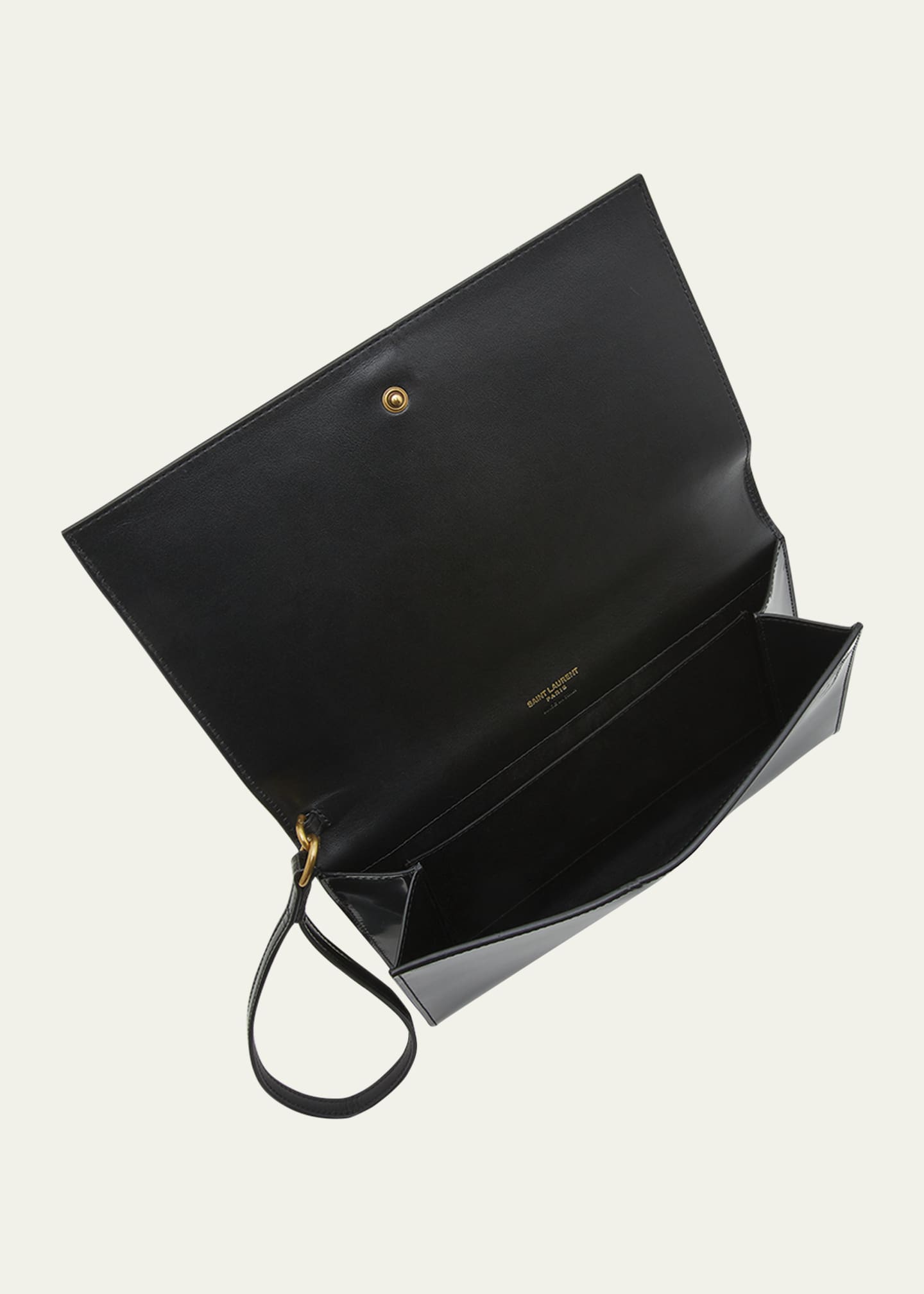 Saint Laurent Cassandra YSL Flap Leather Wristlet Image 4 of 5