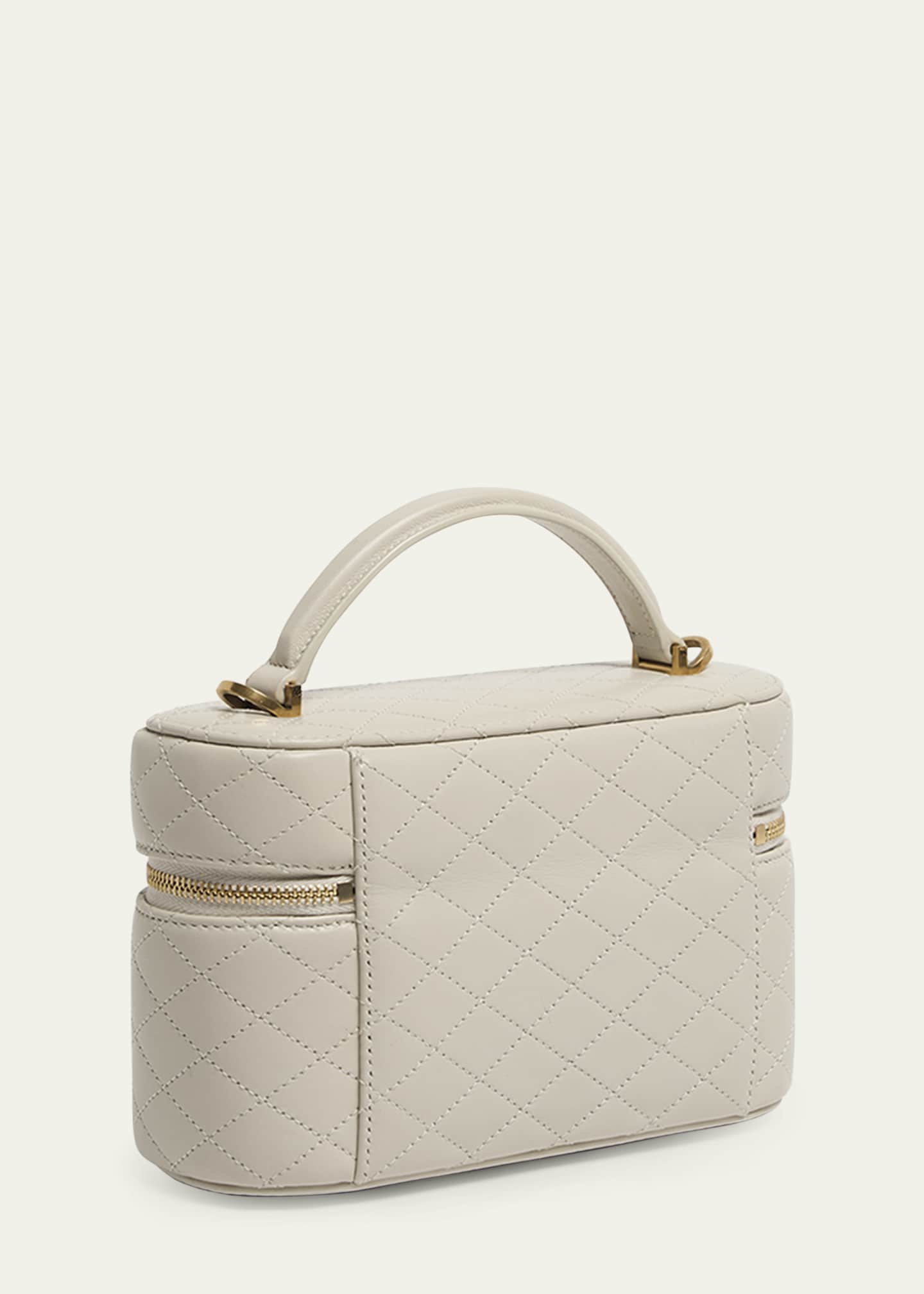 Saint Laurent Gabby Mini Vanity Case in Quilted Leather with Gold Hardware