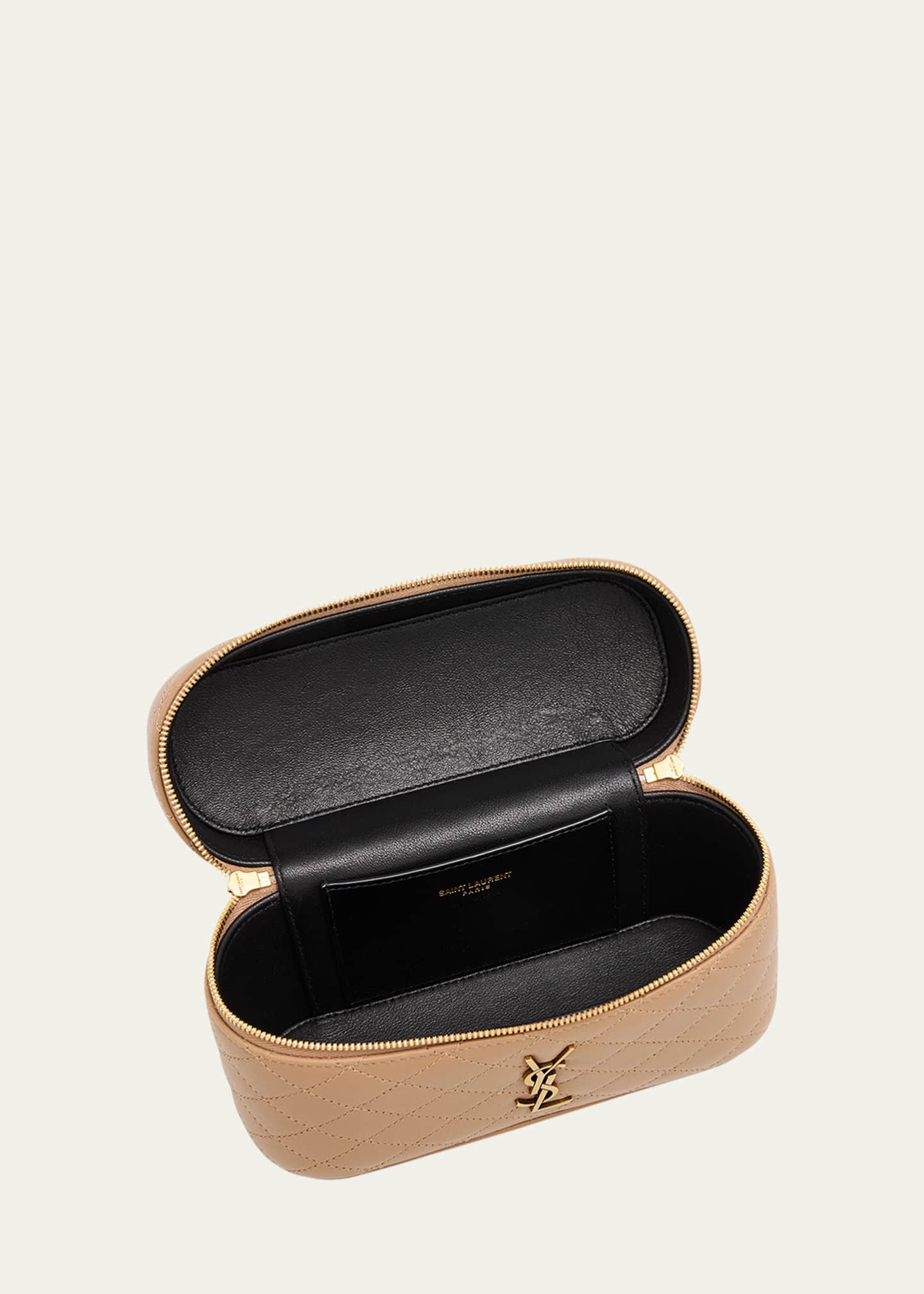 Saint Laurent Gabby Mini Vanity Case in Quilted Leather with Gold Hardware Image 4 of 6