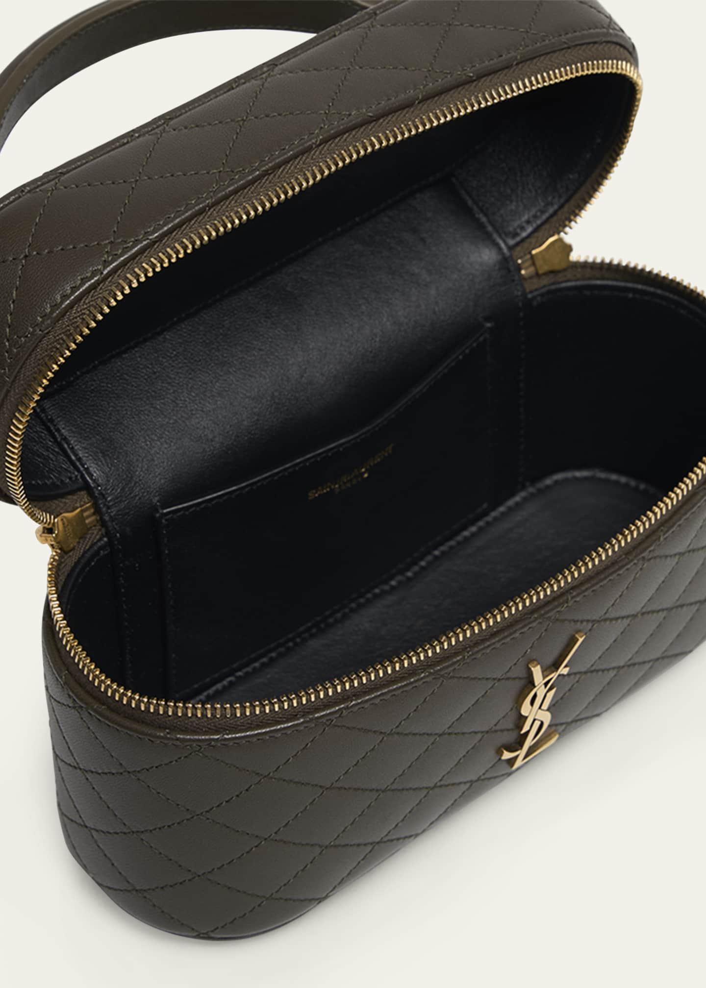 Saint Laurent Gabby Mini Vanity Case in Quilted Leather with Gold Hardware Image 4 of 6