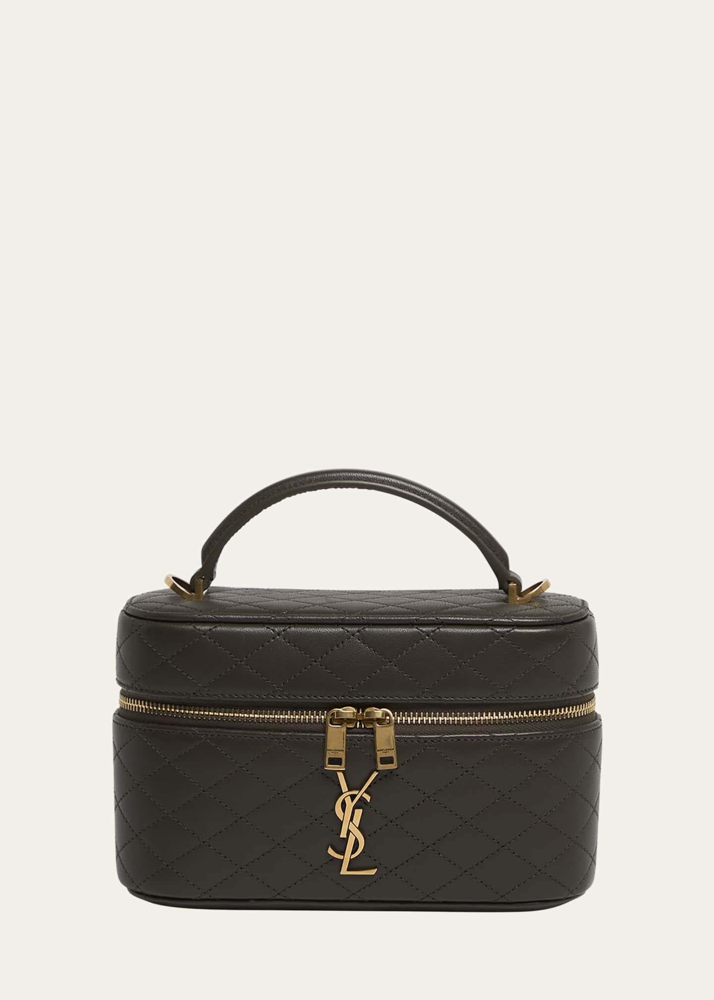 Saint Laurent Gabby Mini Vanity Case in Quilted Leather with Gold Hardware Image 1 of 6