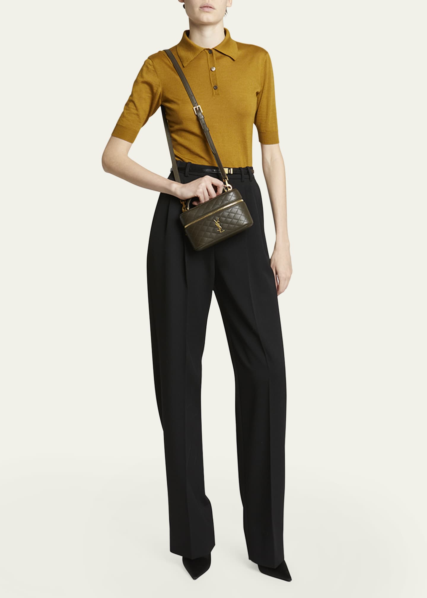 Saint Laurent Gabby Mini Vanity Case in Quilted Leather with Gold Hardware Image 5 of 6