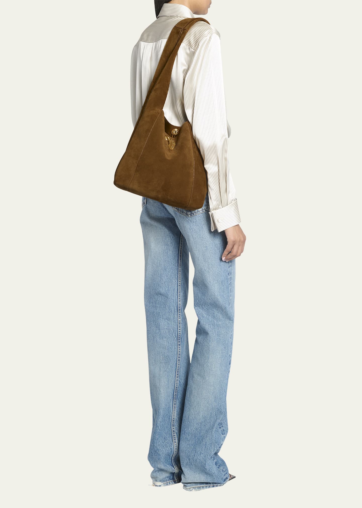 Saint Laurent Lock Suede Hobo Bag Bergdorf Goodman