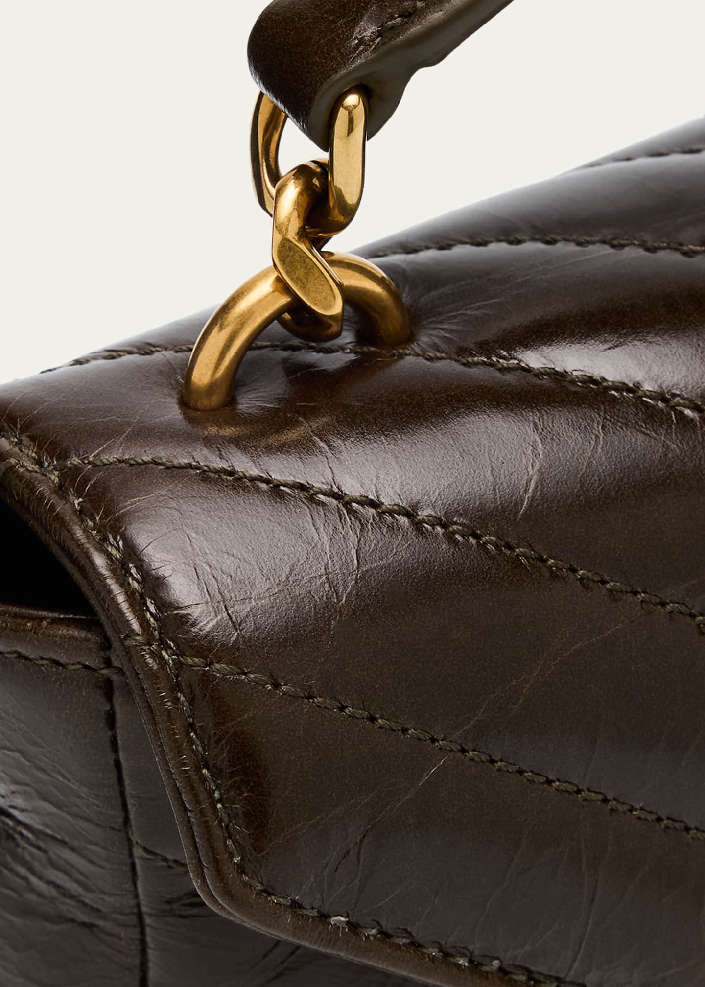 Saint Laurent College Mini YSL Quilted Crossbody Bag