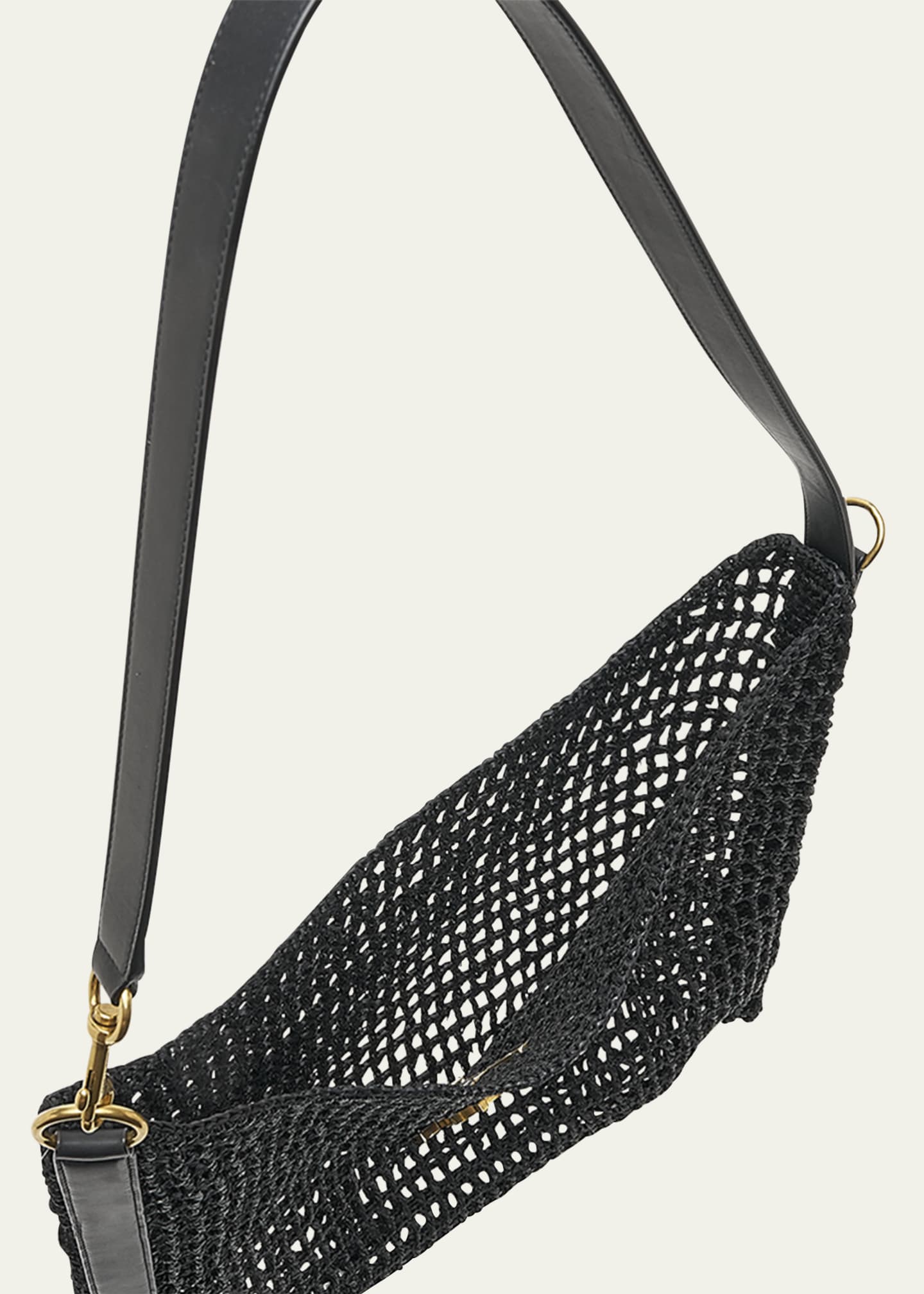 【Saint Laurent】Oxalis Raffia ショルダーバッグ★上品お洒落 Oxalis YSL Monogram Shoulder Bag in Raffia with Bronze