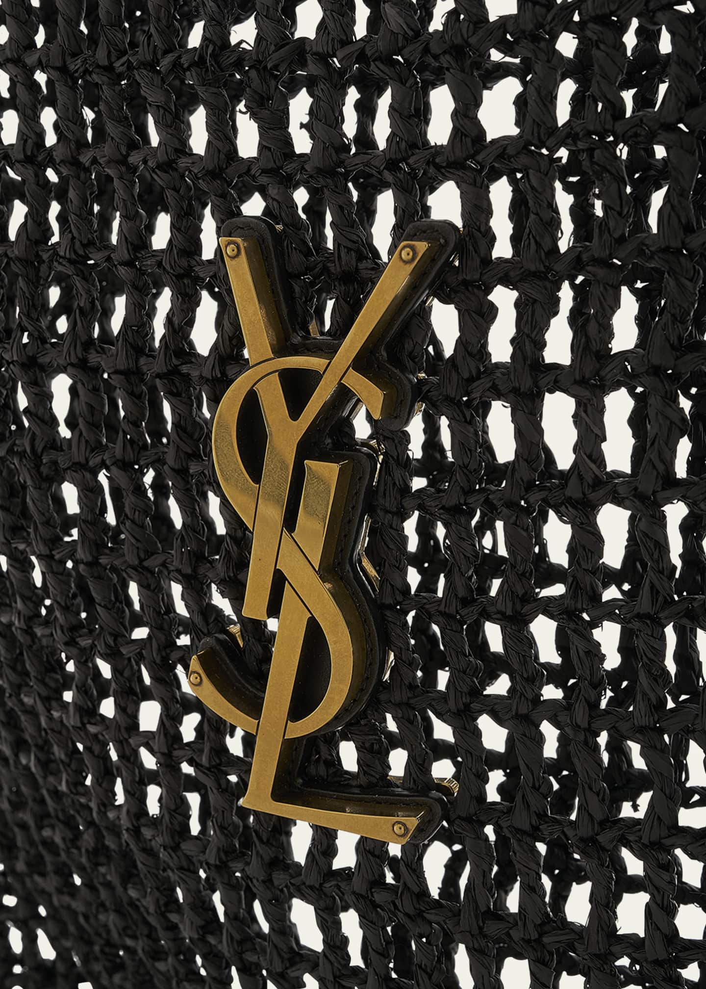 Saint Laurent Oxalis YSL Monogram Shoulder Bag in Raffia with Bronze Hardware Image 5 of 5