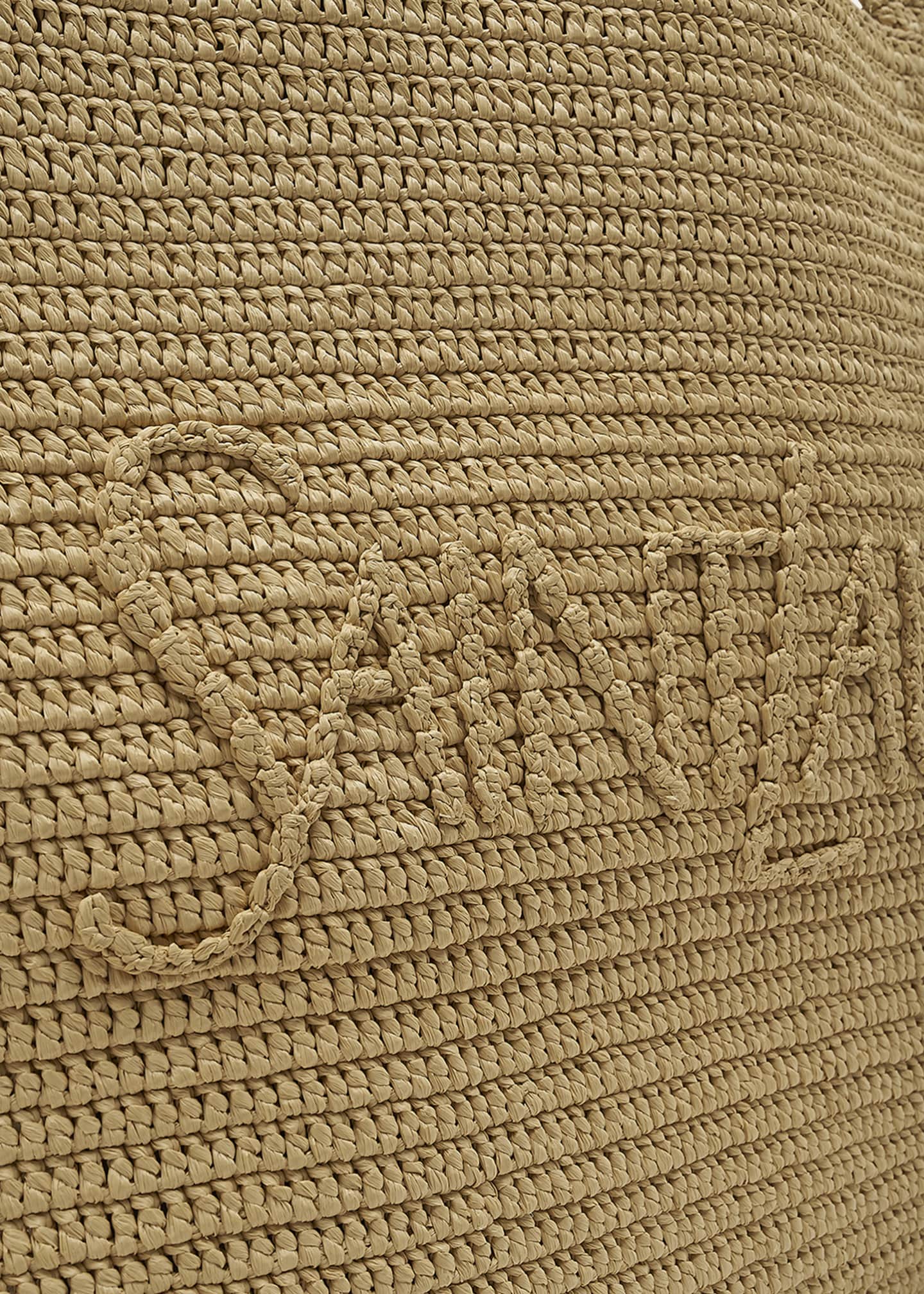 Saint Laurent East-West Logo Raffia Tote Bag Image 5 of 5