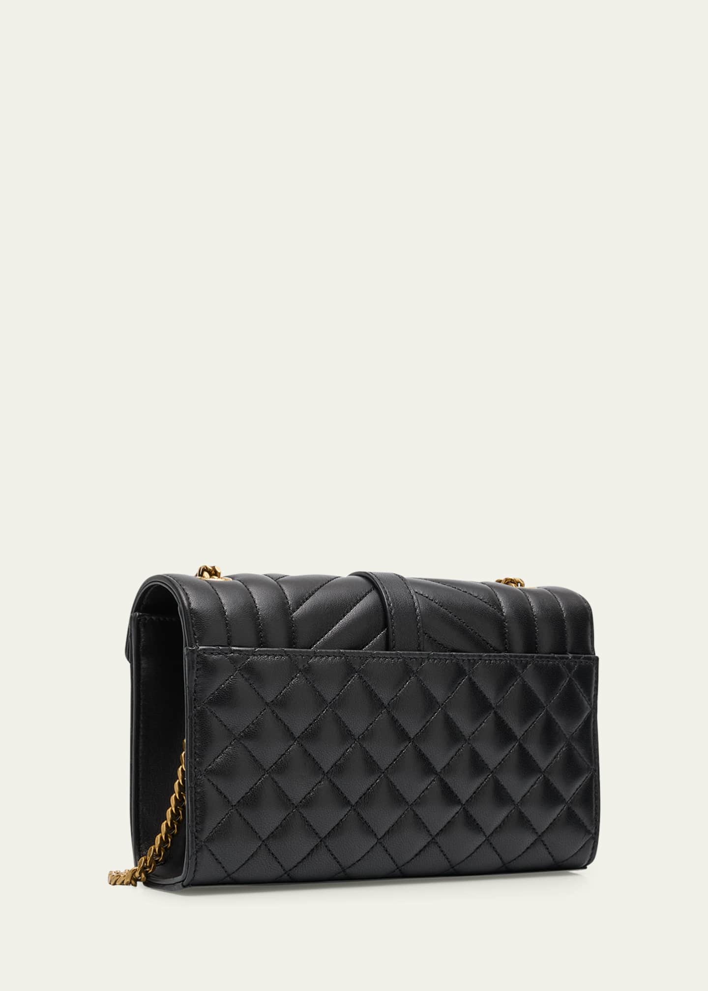 Envelope Triquilt Small YSL Shoulder Bag in Smooth Leather