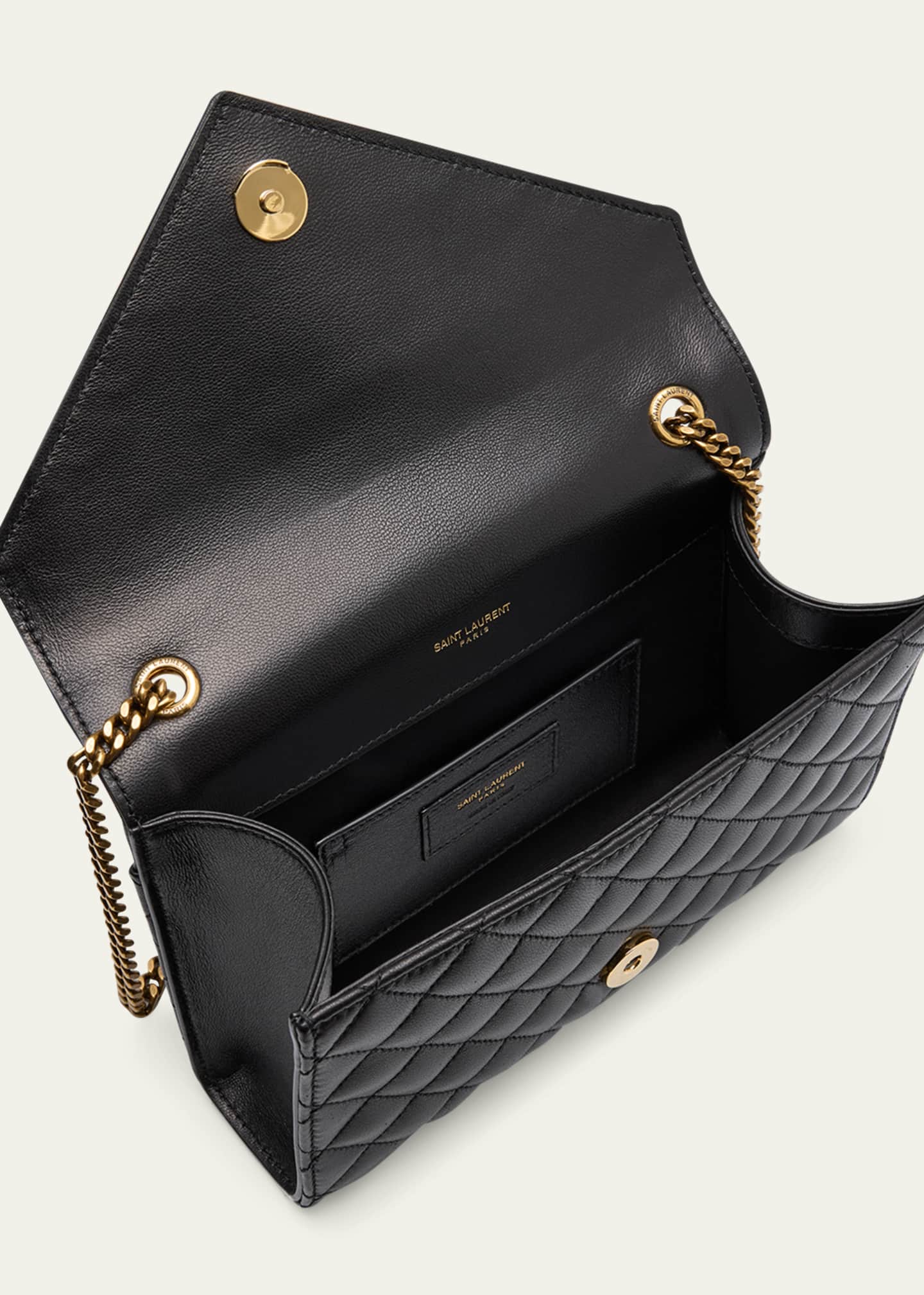 Envelope Triquilt Small YSL Shoulder Bag in Smooth Leather