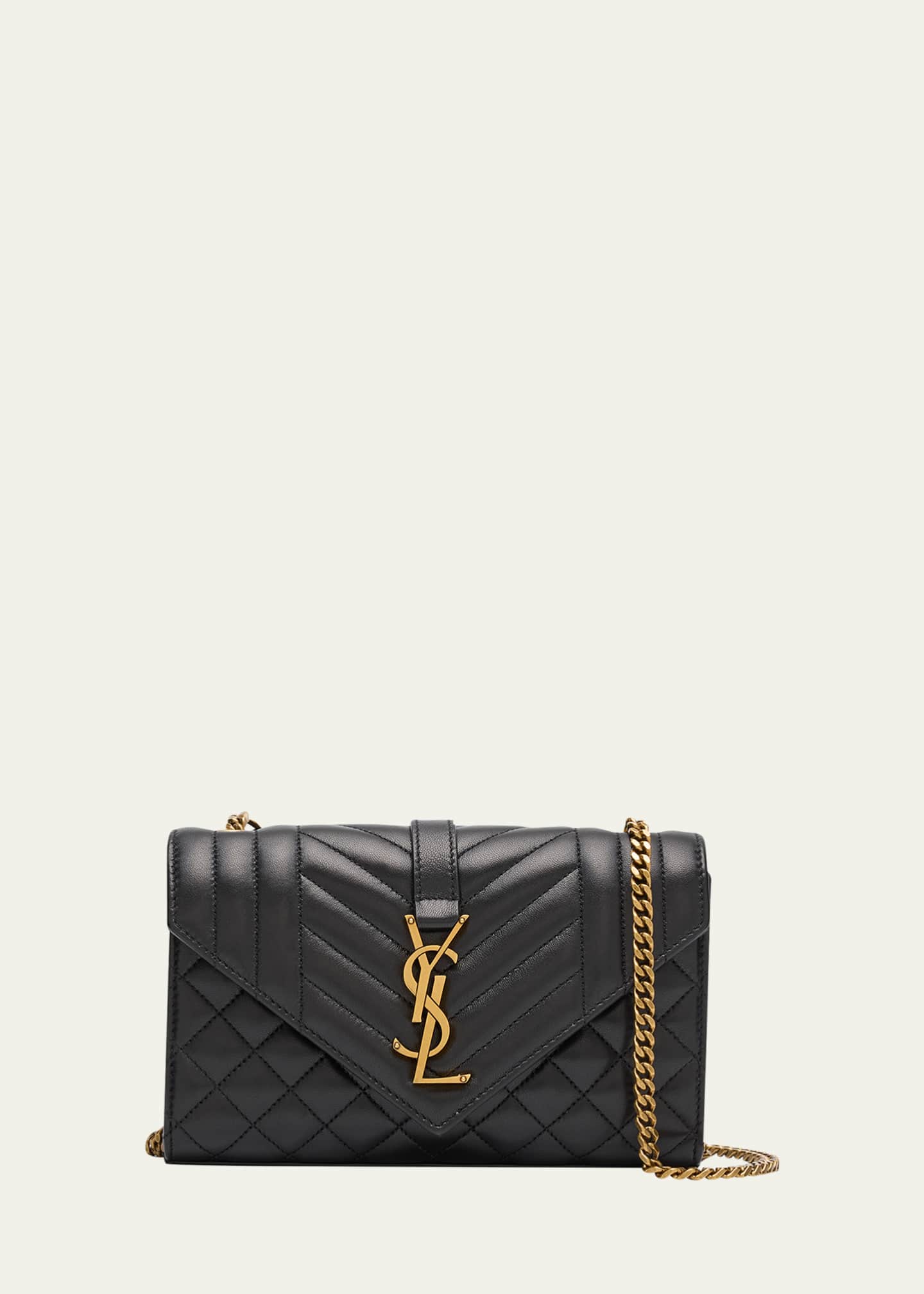 Saint Laurent Envelope Triquilt Small Ysl Shoulder Bag Blanc Vintage