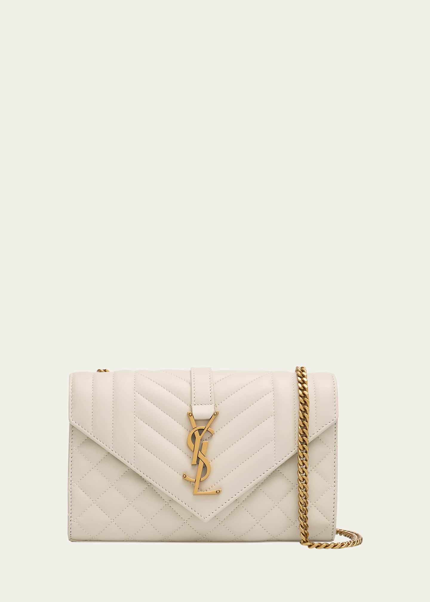 Saint Laurent Envelope Triquilt Small YSL Shoulder Bag in