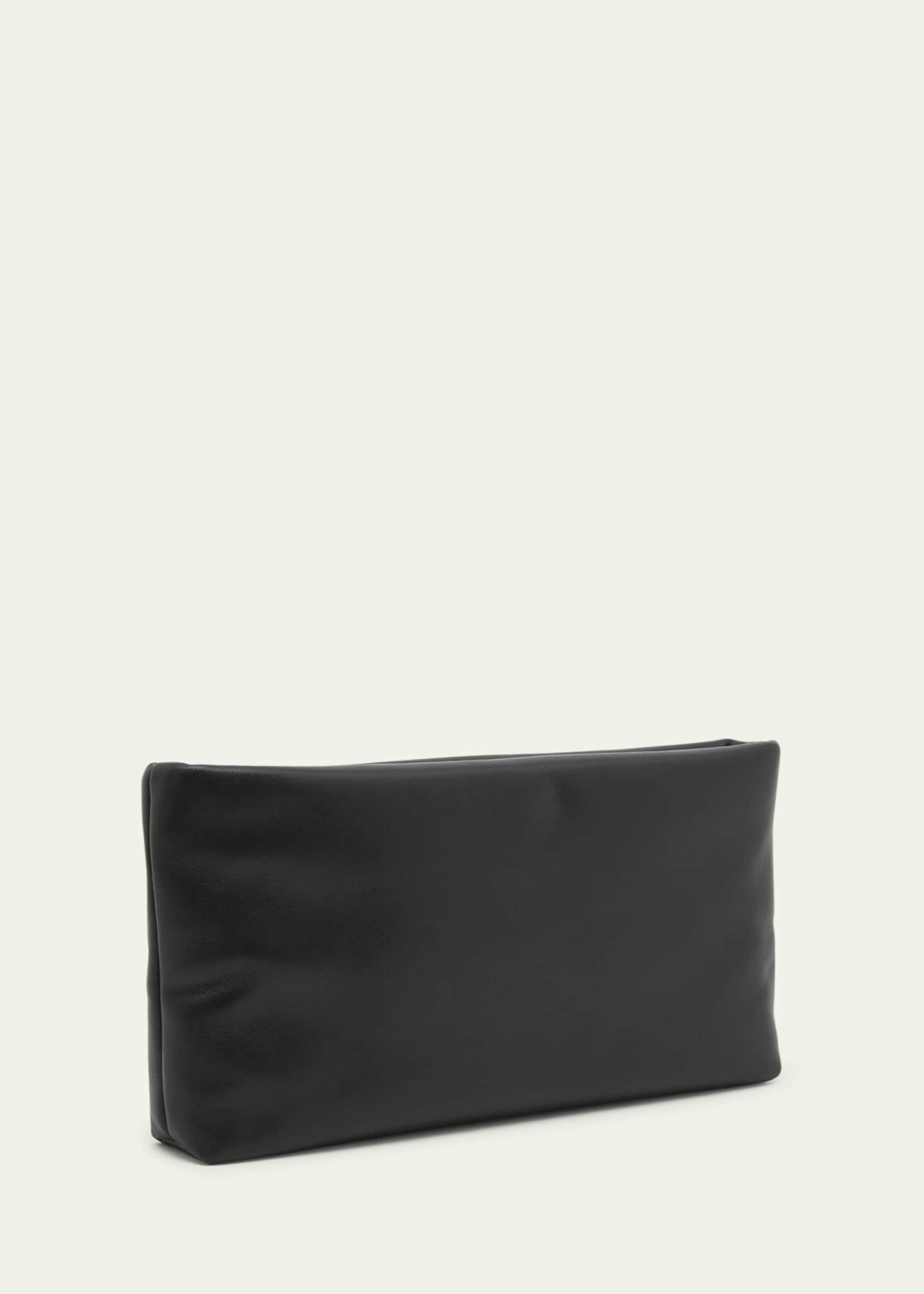 Saint Laurent Calypso Ziptop YSL Clutch Bag in Smooth Padded Leather