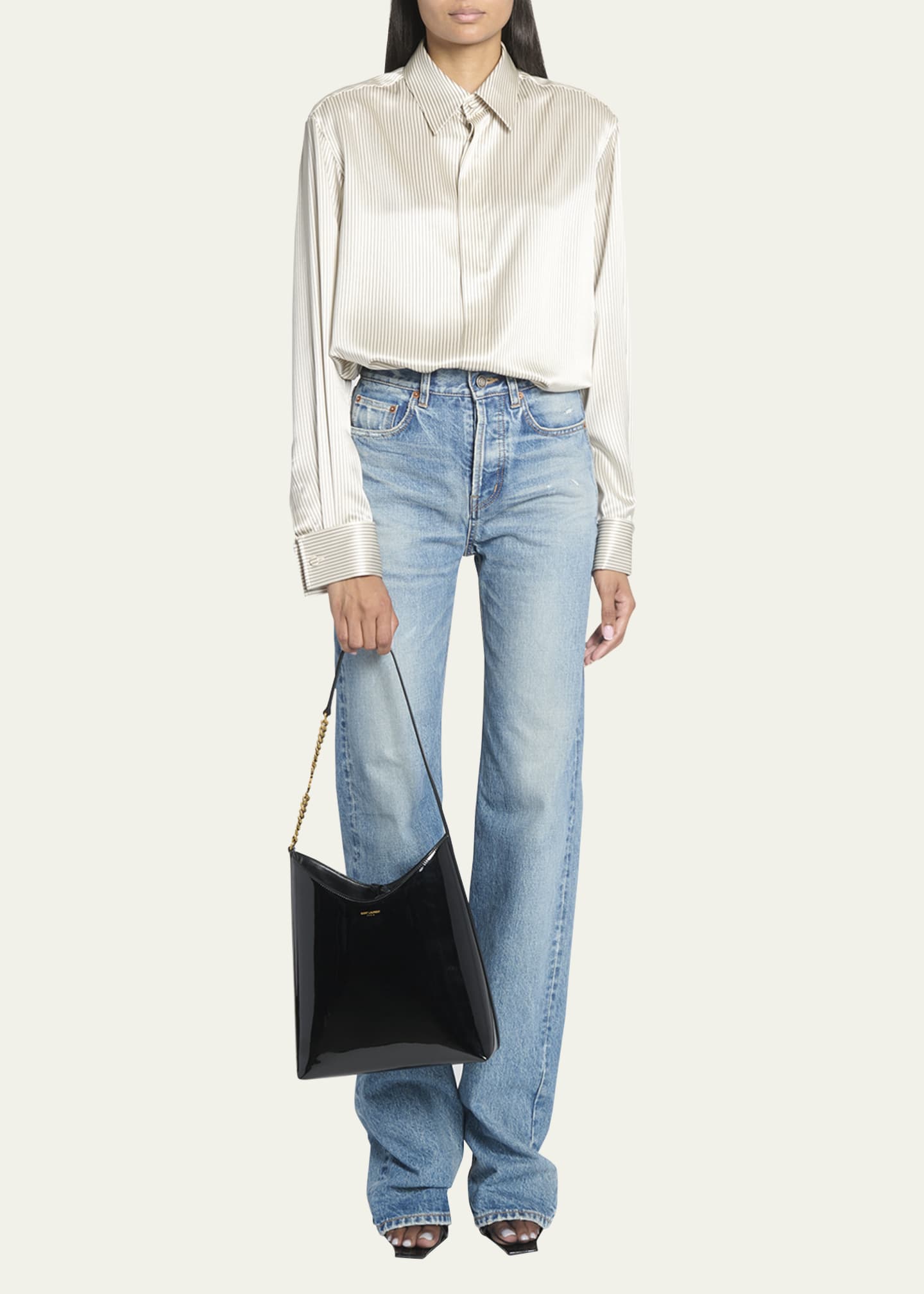 Saint Laurent Sac Patent Leather Hobo Bag Image 2 of 5