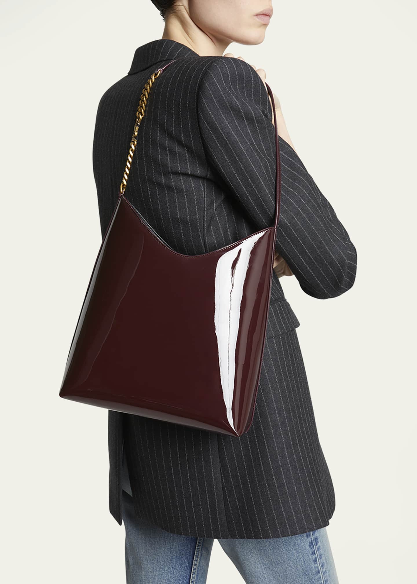 Saint Laurent Sac Patent Leather Hobo Bag Image 2 of 4