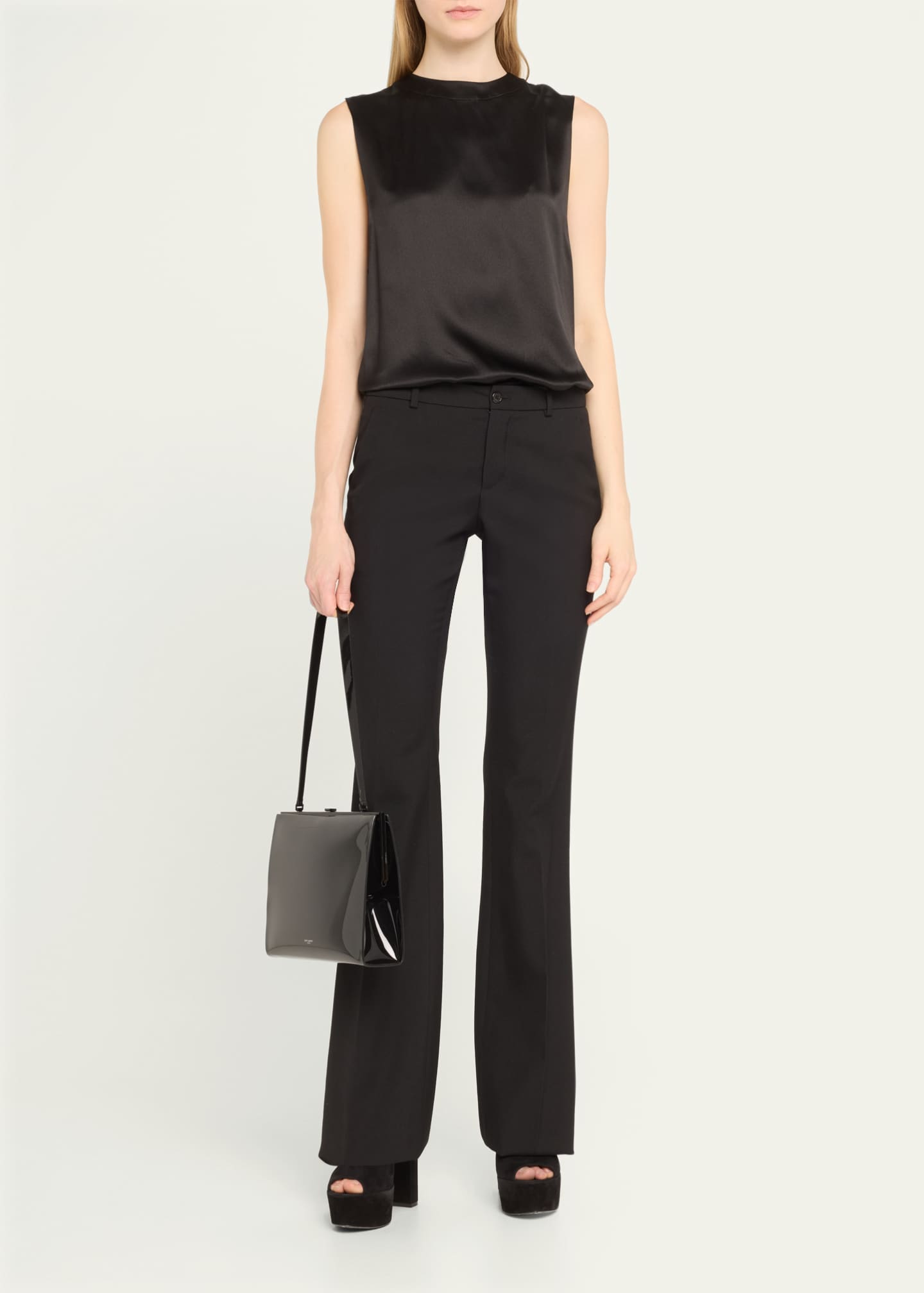 ＊SAINT LAURENT＊ Leather Le Anne-Marie ショルダーバッグ SAINT LAURENT Le Anne-Marie small patent-leather shoulder