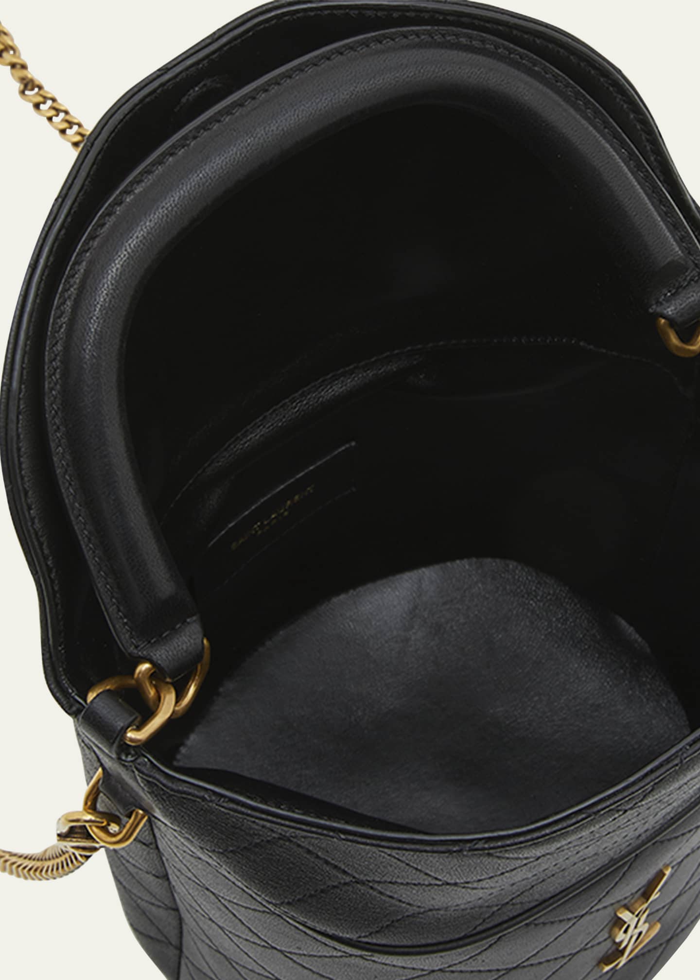 Saint Laurent Gaby Mini Leather Bucket Bag Image 4 of 5