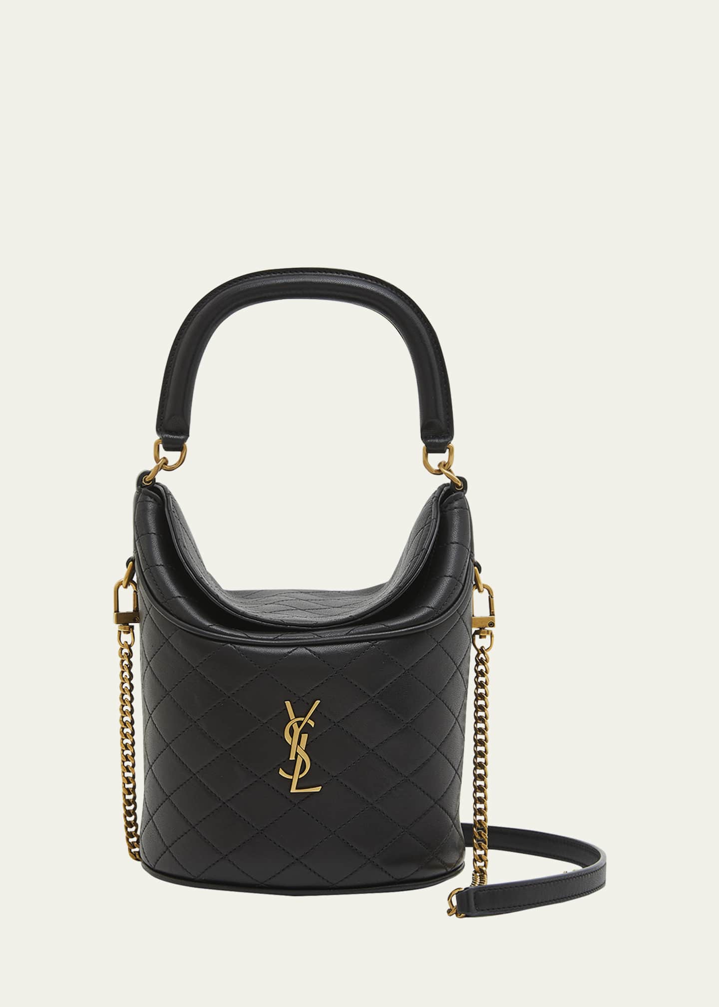 Saint Laurent Gaby Mini Leather Bucket Bag Image 1 of 5