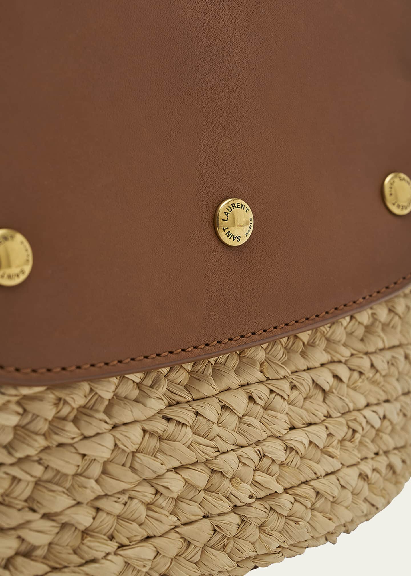 Saint Laurent Panier Mini YSL Flap Crossbody Basket Bag in Raffia Image 5 of 5
