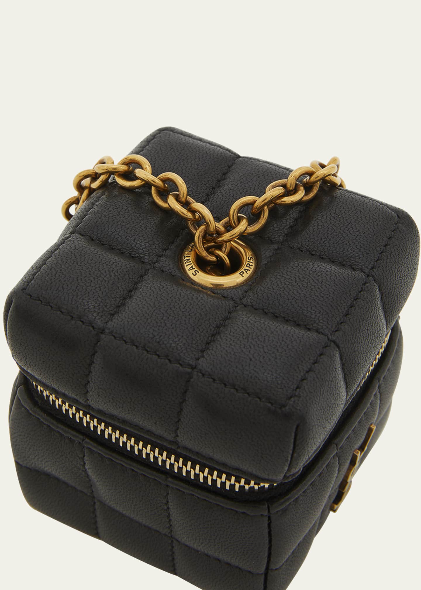 Saint Laurent Mini YSL Cube Leather Top-Handle Bag Image 5 of 5