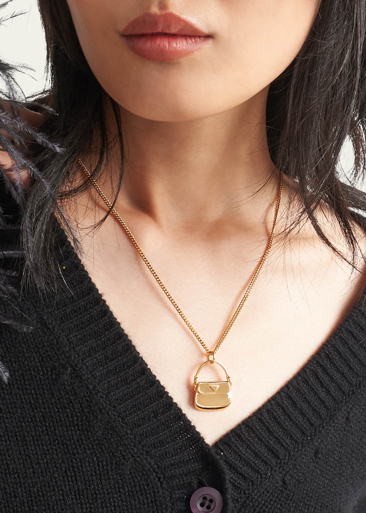 Prada Cleo Mini Bag Charm Necklace Bergdorf Goodman