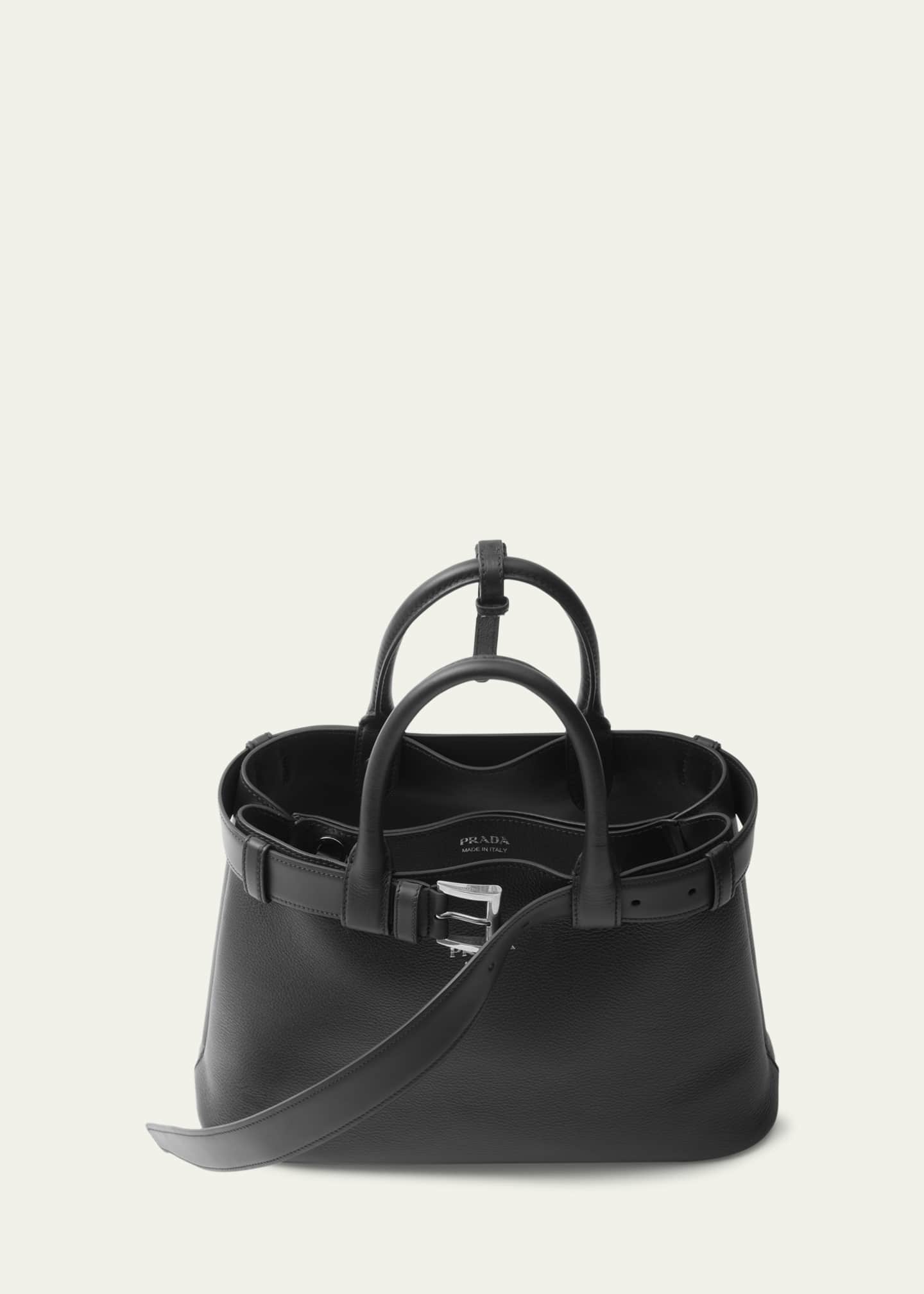 Prada Medium Grain Leather Top-Handle Bag Image 4 of 5