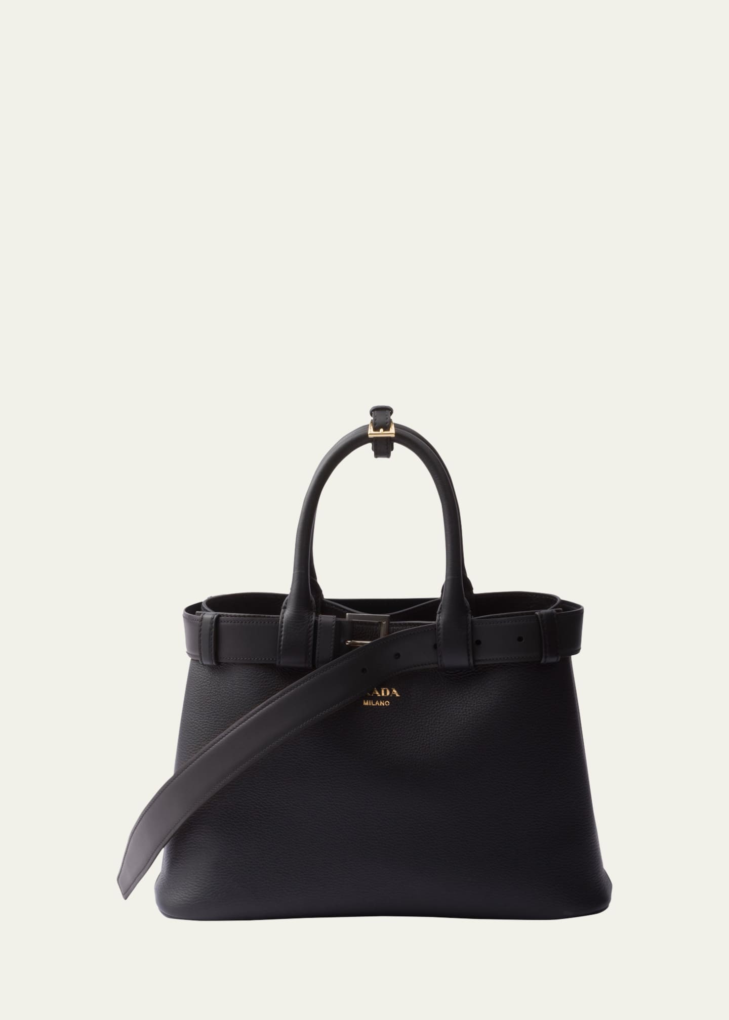 Prada Medium Grain Leather Top-Handle Bag Image 1 of 5