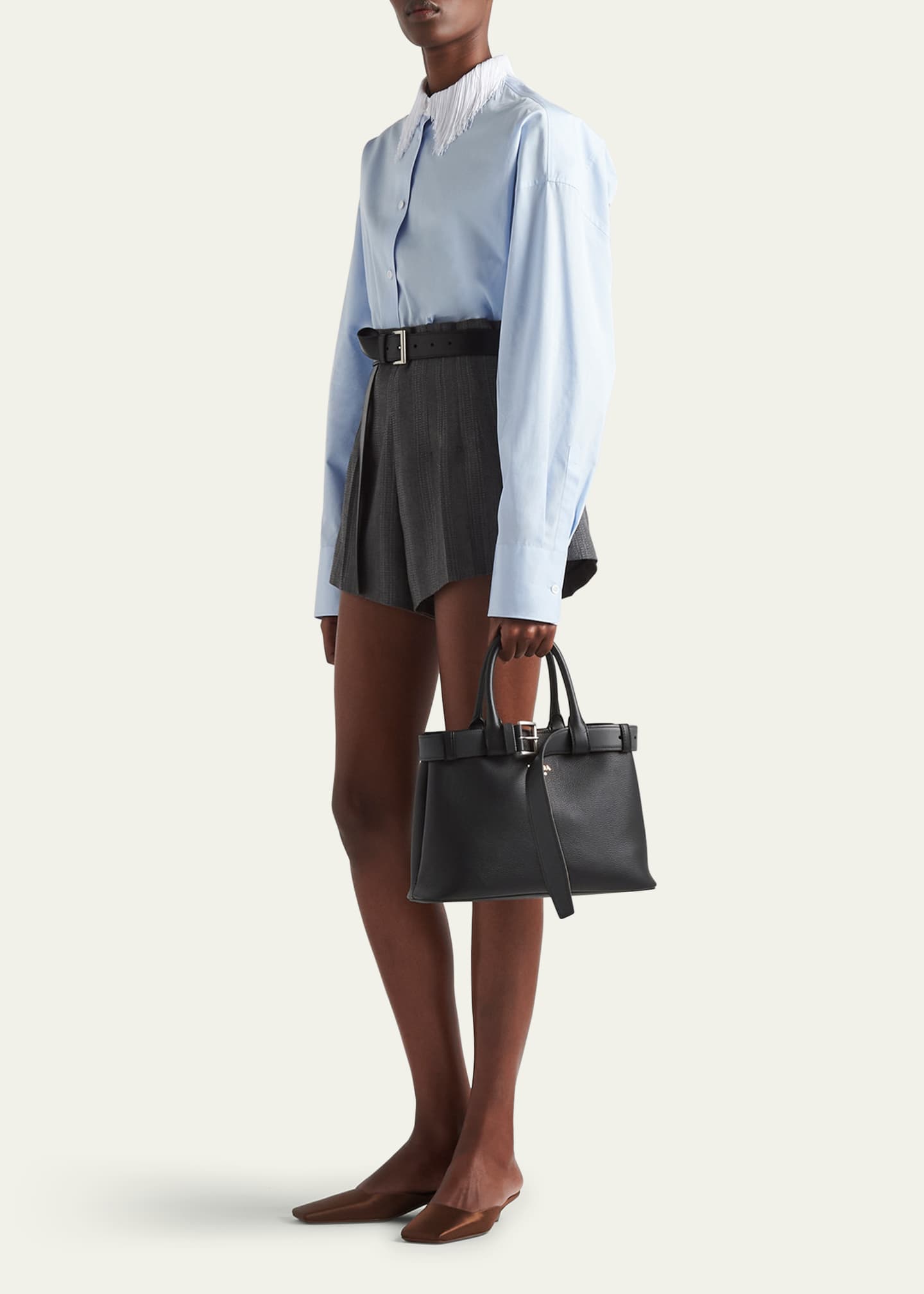 Prada Medium Grain Leather Top-Handle Bag Image 5 of 5