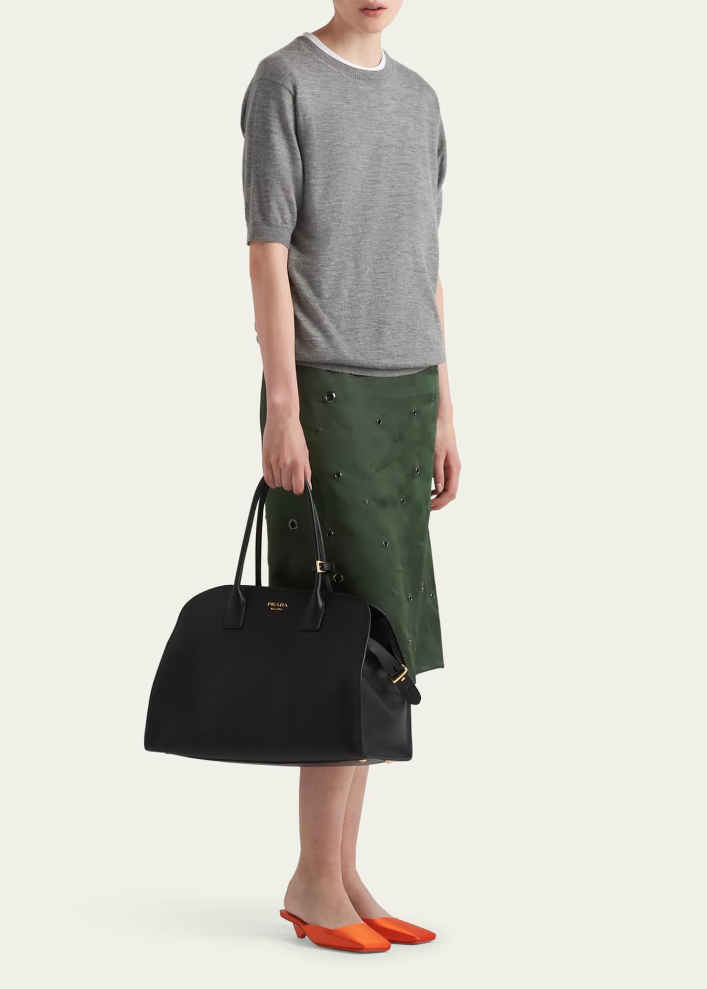 Prada Grain Leather Top-Handle Bag Image 5 of 5