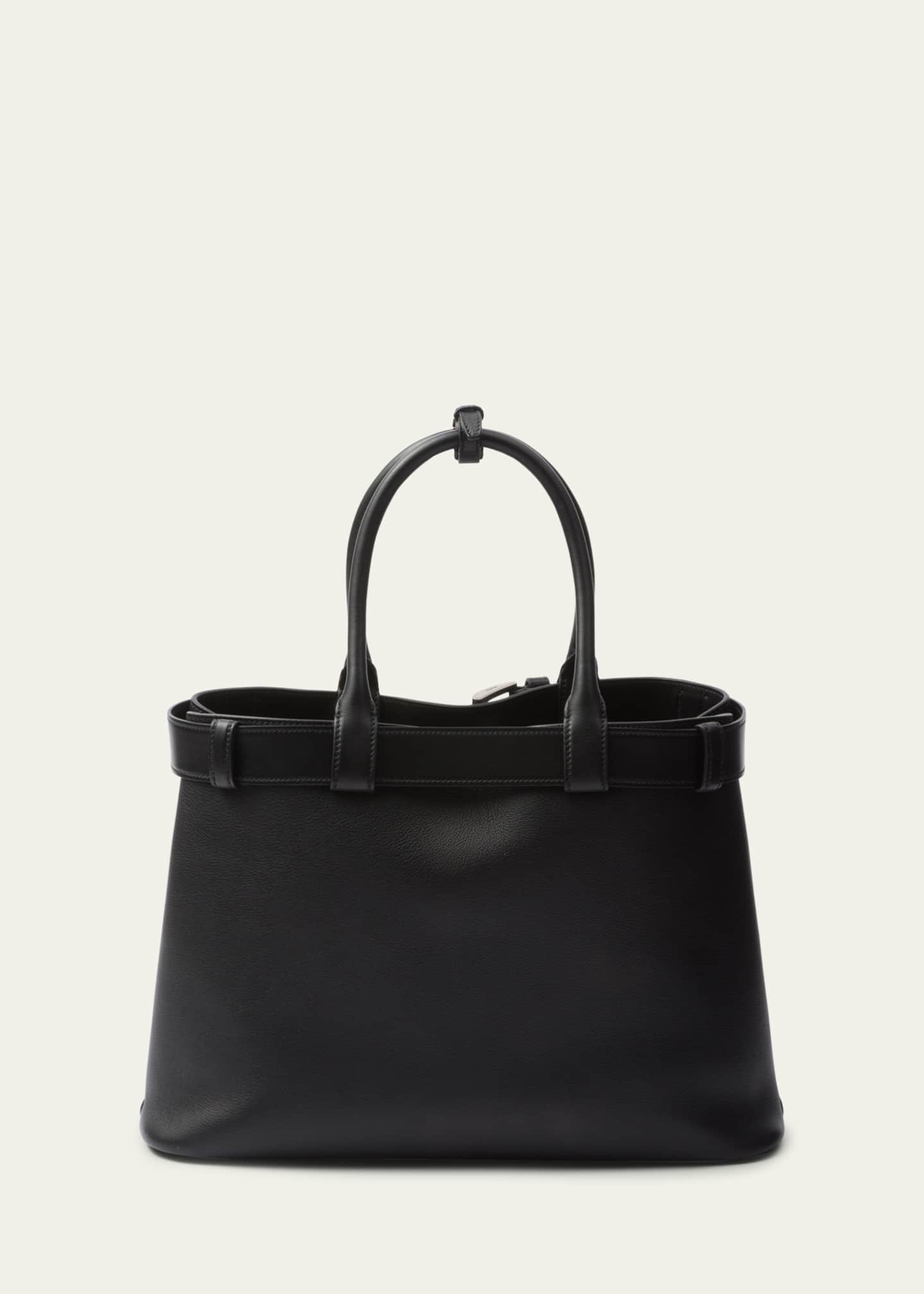 Prada Large Buckle Grain Leather Top-Handle Bag Image 3 of 5