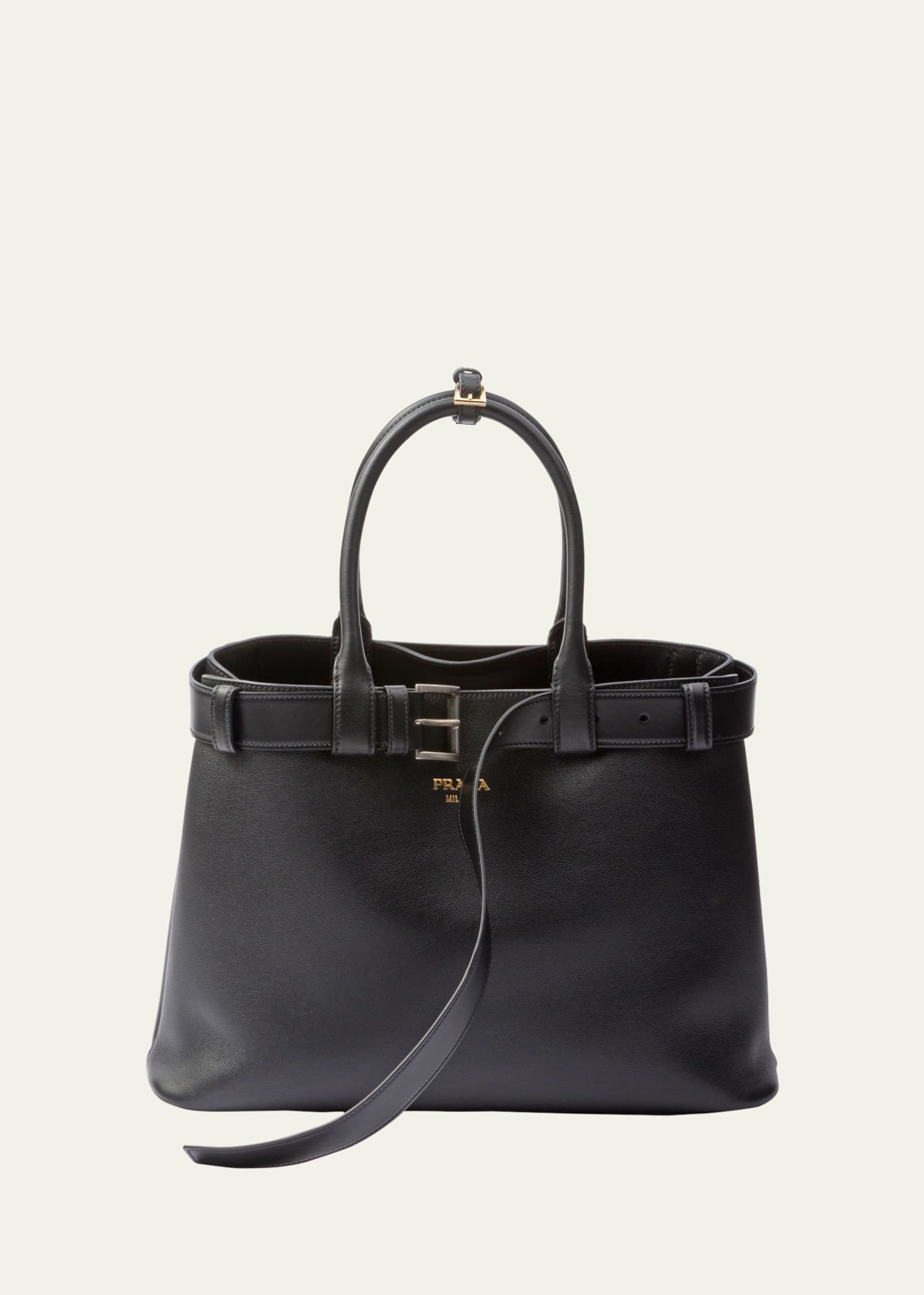 Prada Buckle Grain Leather Top-Handle Bag - Bergdorf Goodman