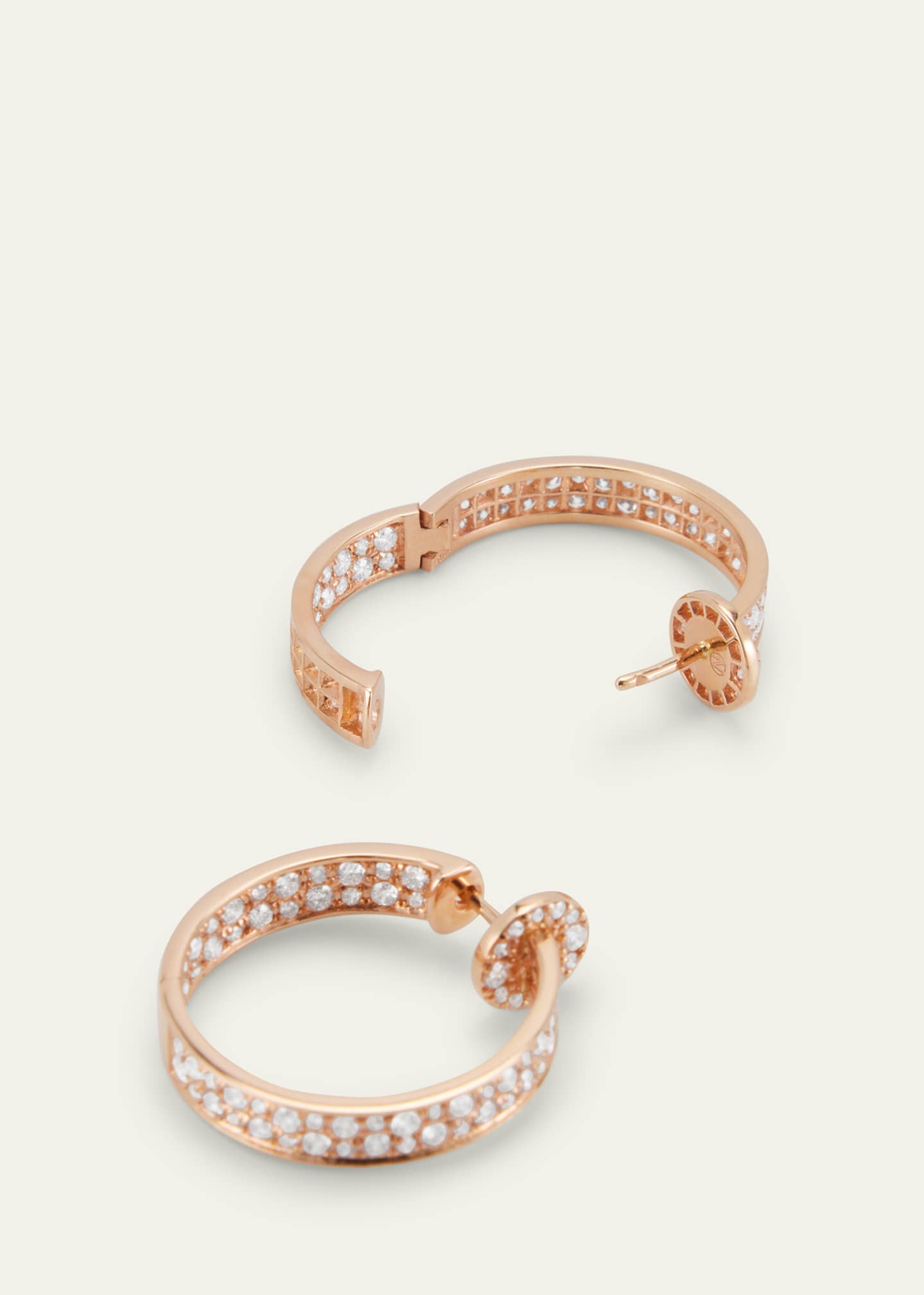 Nam Cho 18k Rose Gold Diamond Hoop Earrings Image 4 of 4