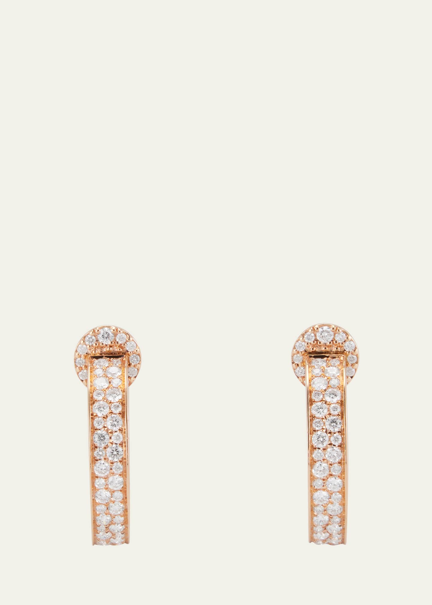 Nam Cho 18k Rose Gold Diamond Hoop Earrings Image 1 of 4