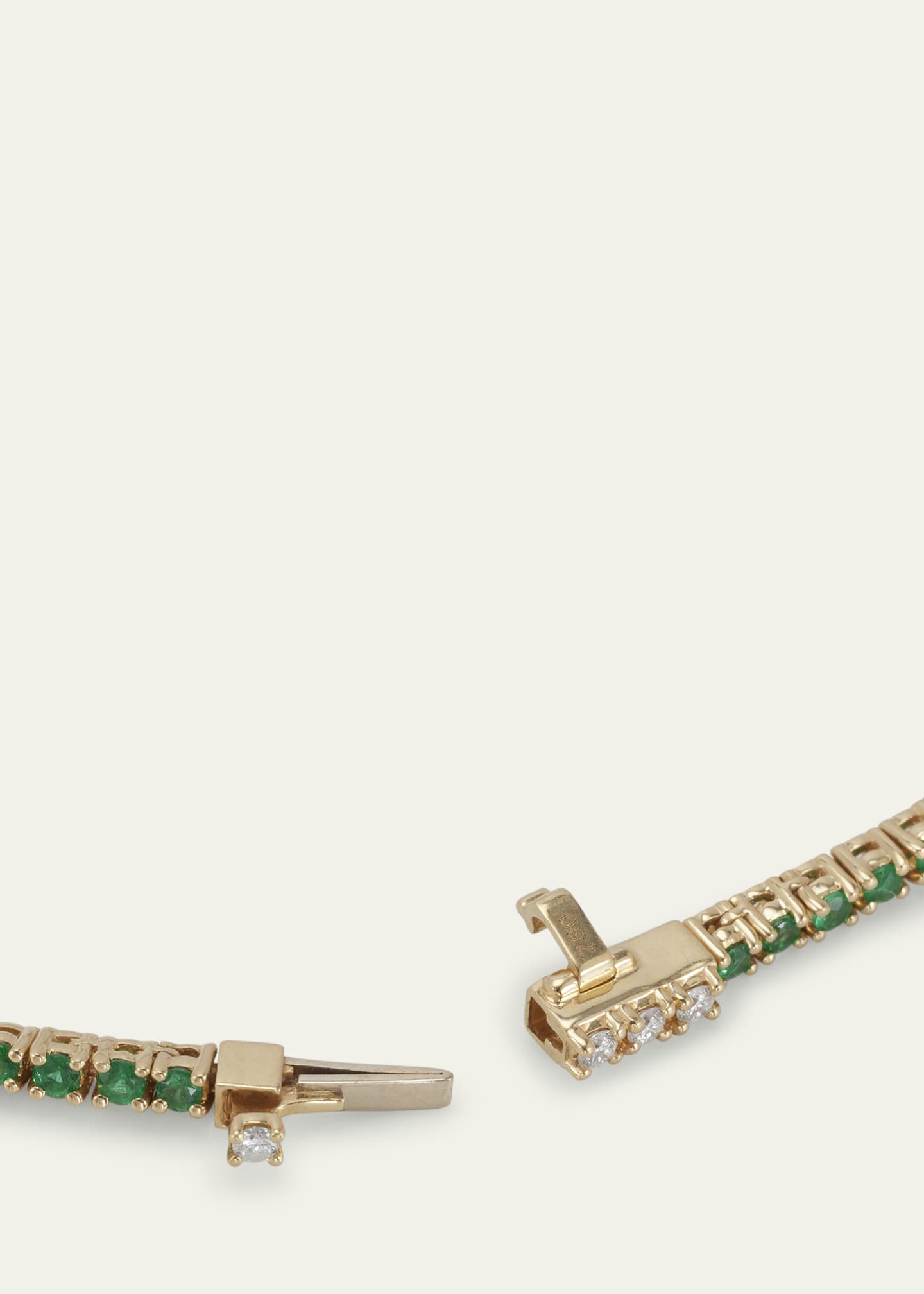Nam Cho 18k Yellow Gold Riviera Diamond and Emerald Necklace Image 4 of 4