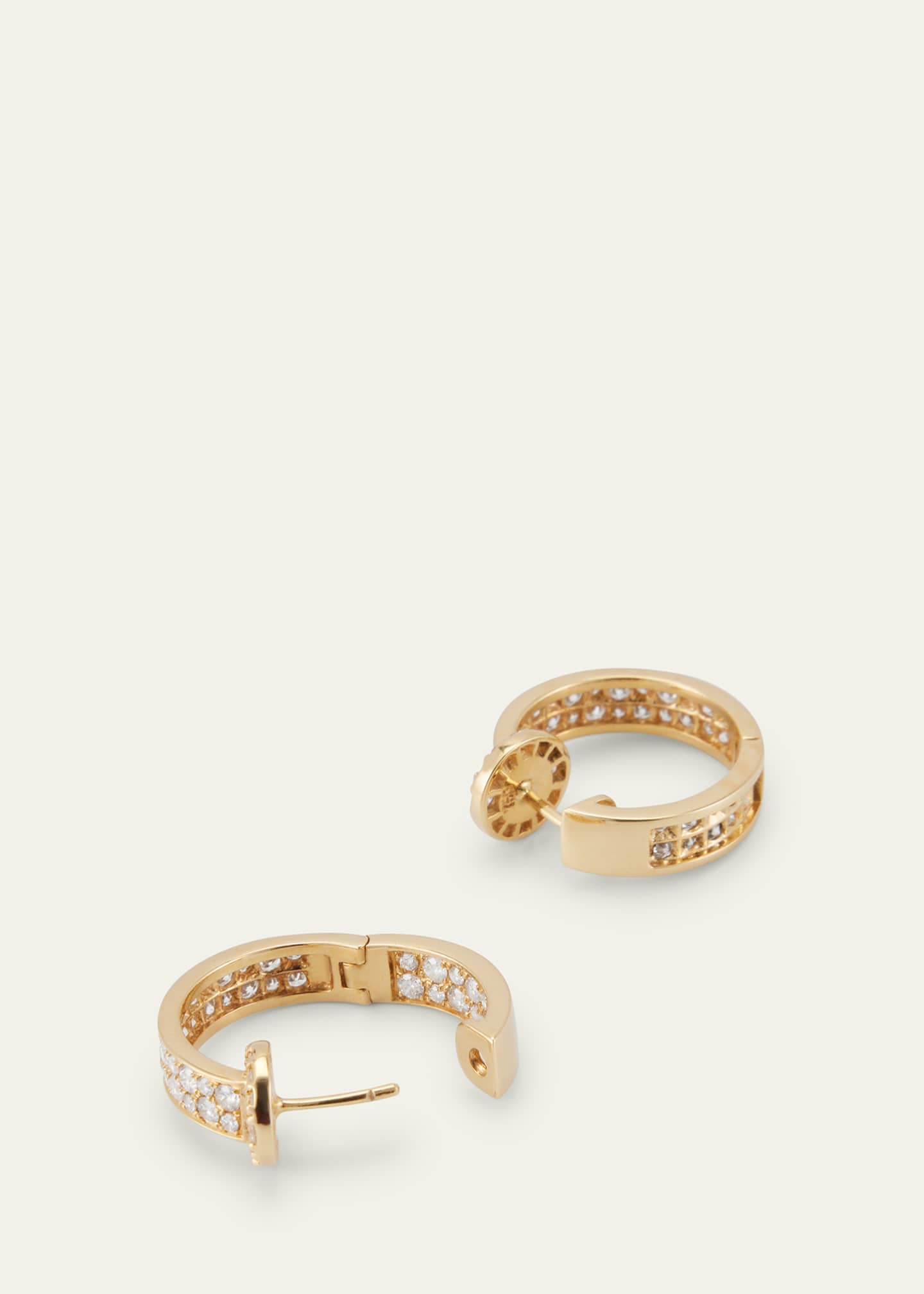 Nam Cho 18k Yellow Gold Diamond Modern Hoop Earrings Image 4 of 4