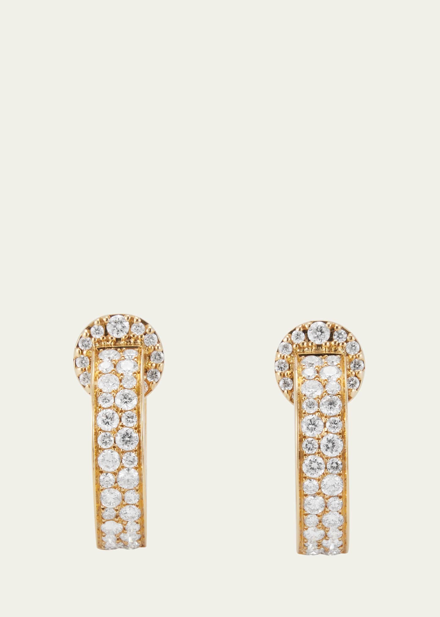 Nam Cho 18k Yellow Gold Diamond Modern Hoop Earrings Image 1 of 4