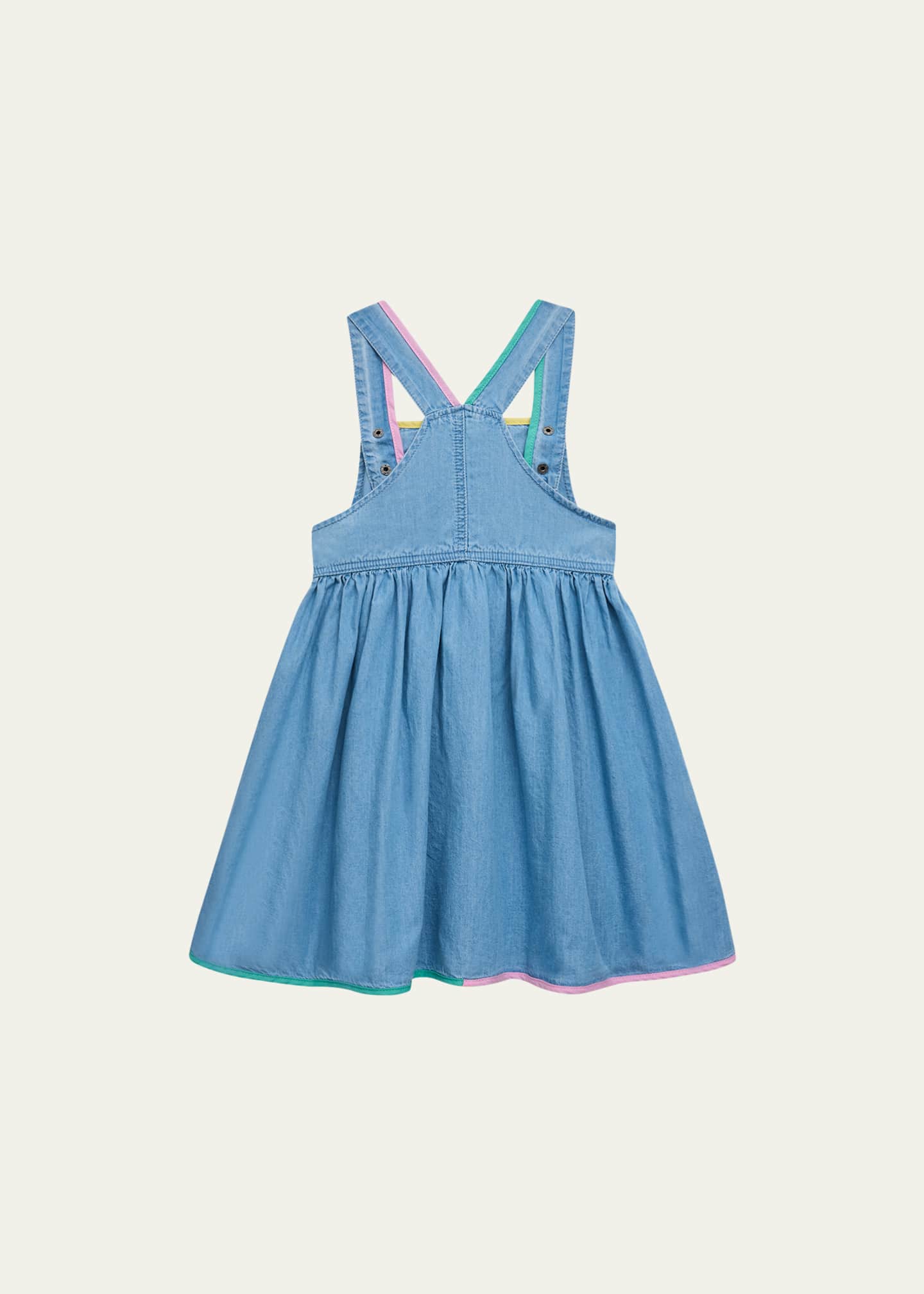 Stella McCartney Kids - Girls Blue Chambray Dungaree Dress