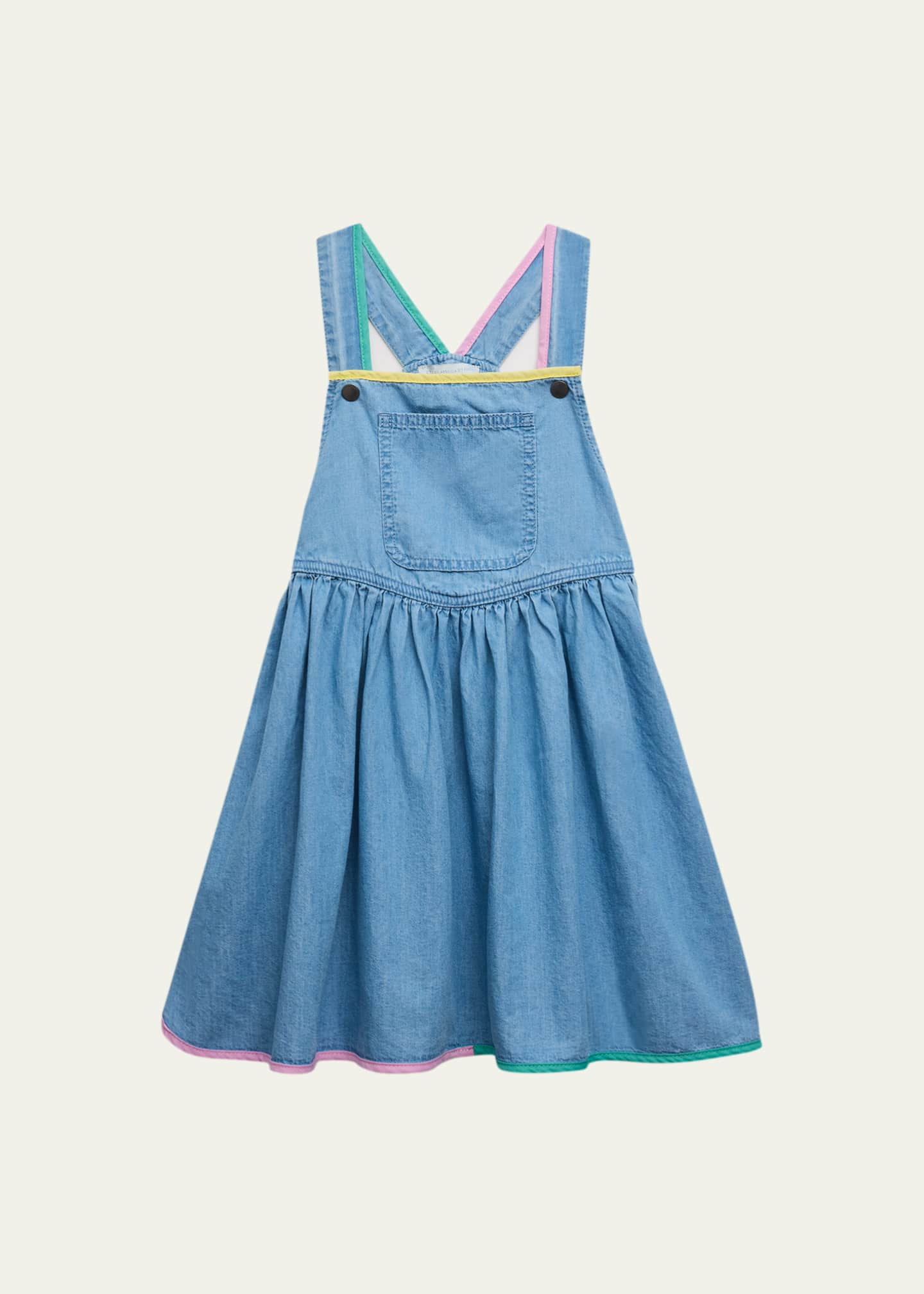 Parisian denim dungaree dress in light blue