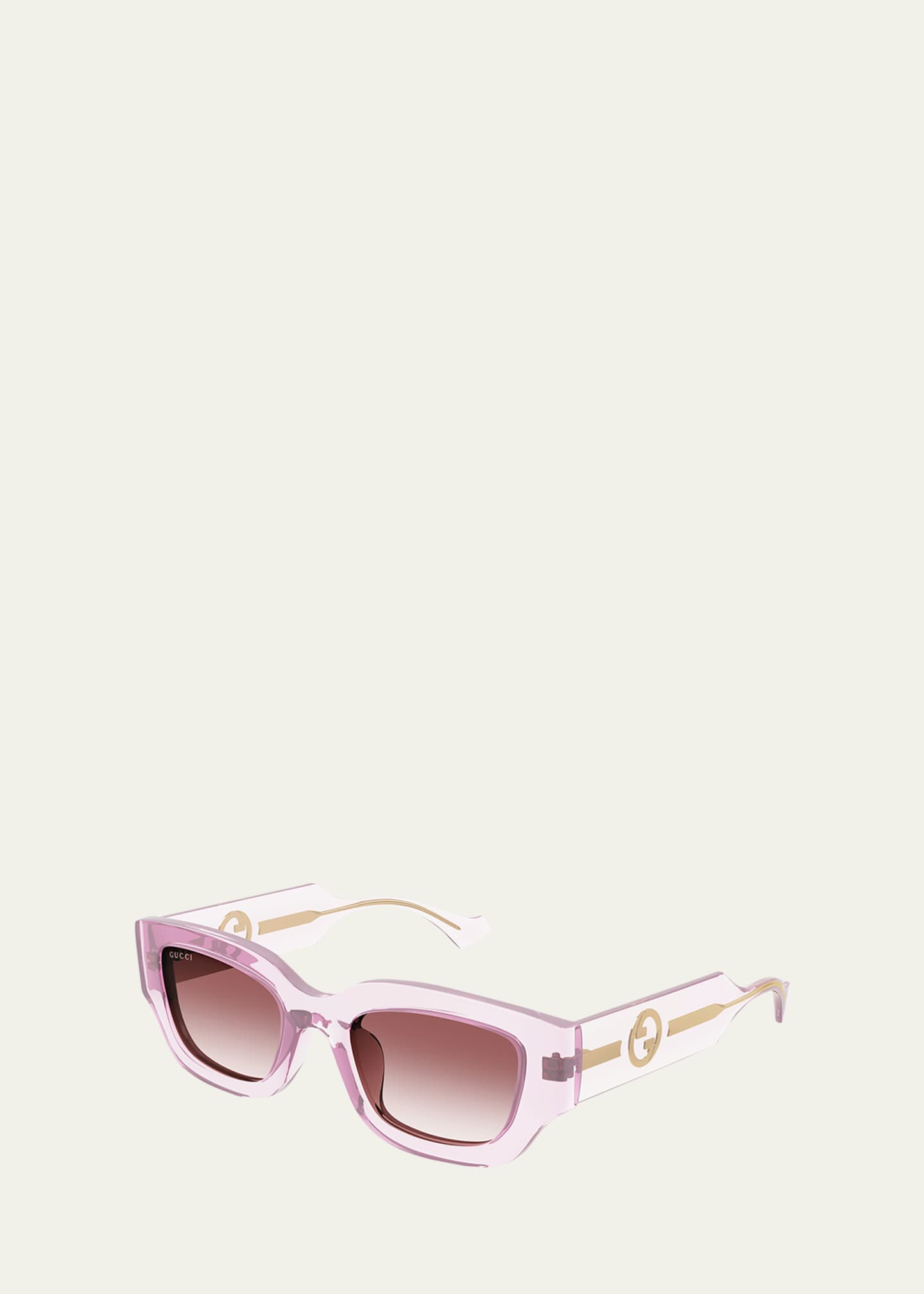 Gucci GG Logo Plastic Rectangle Sunglasses - Bergdorf Goodman