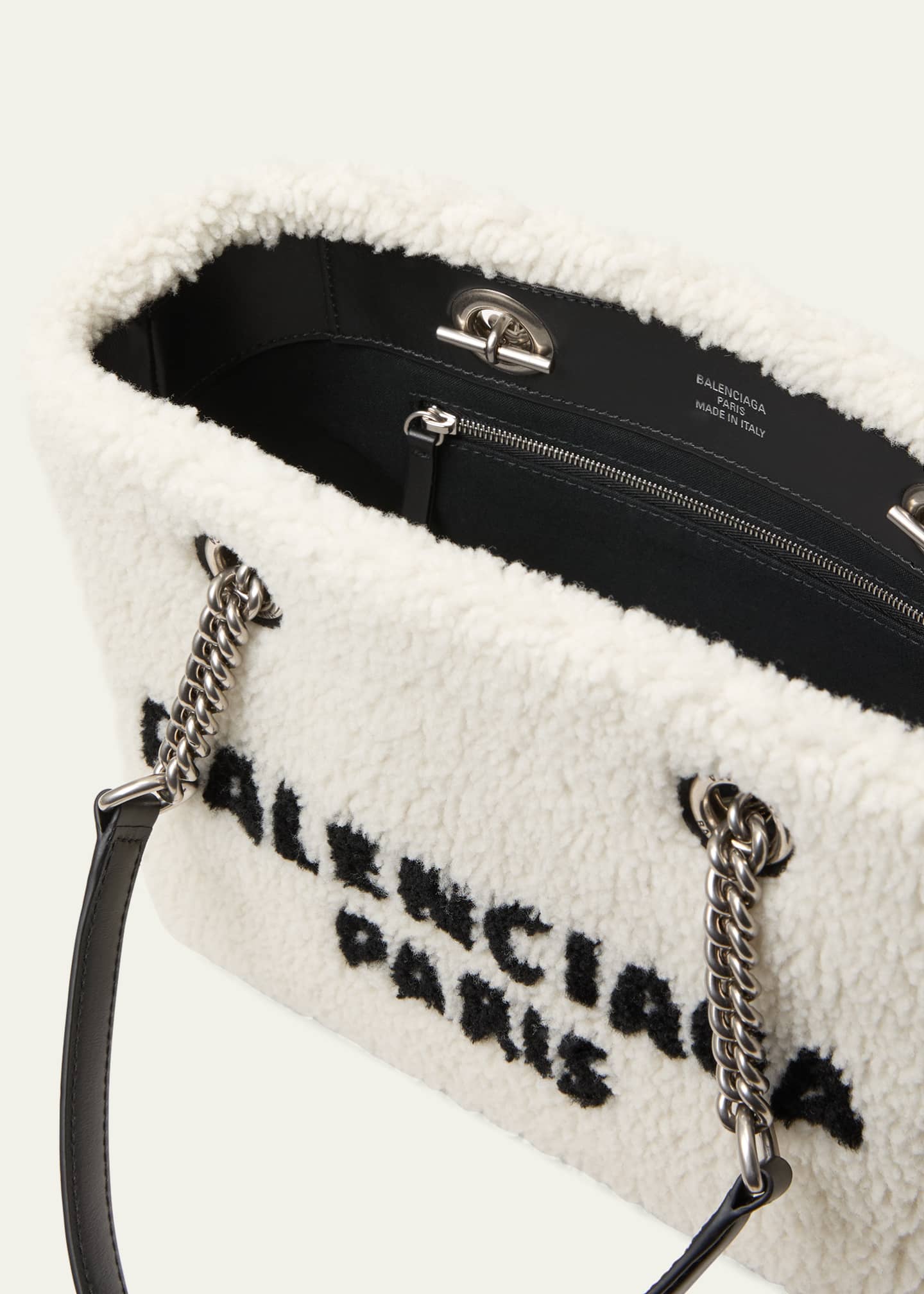 Balenciaga shearling pouch hot sale